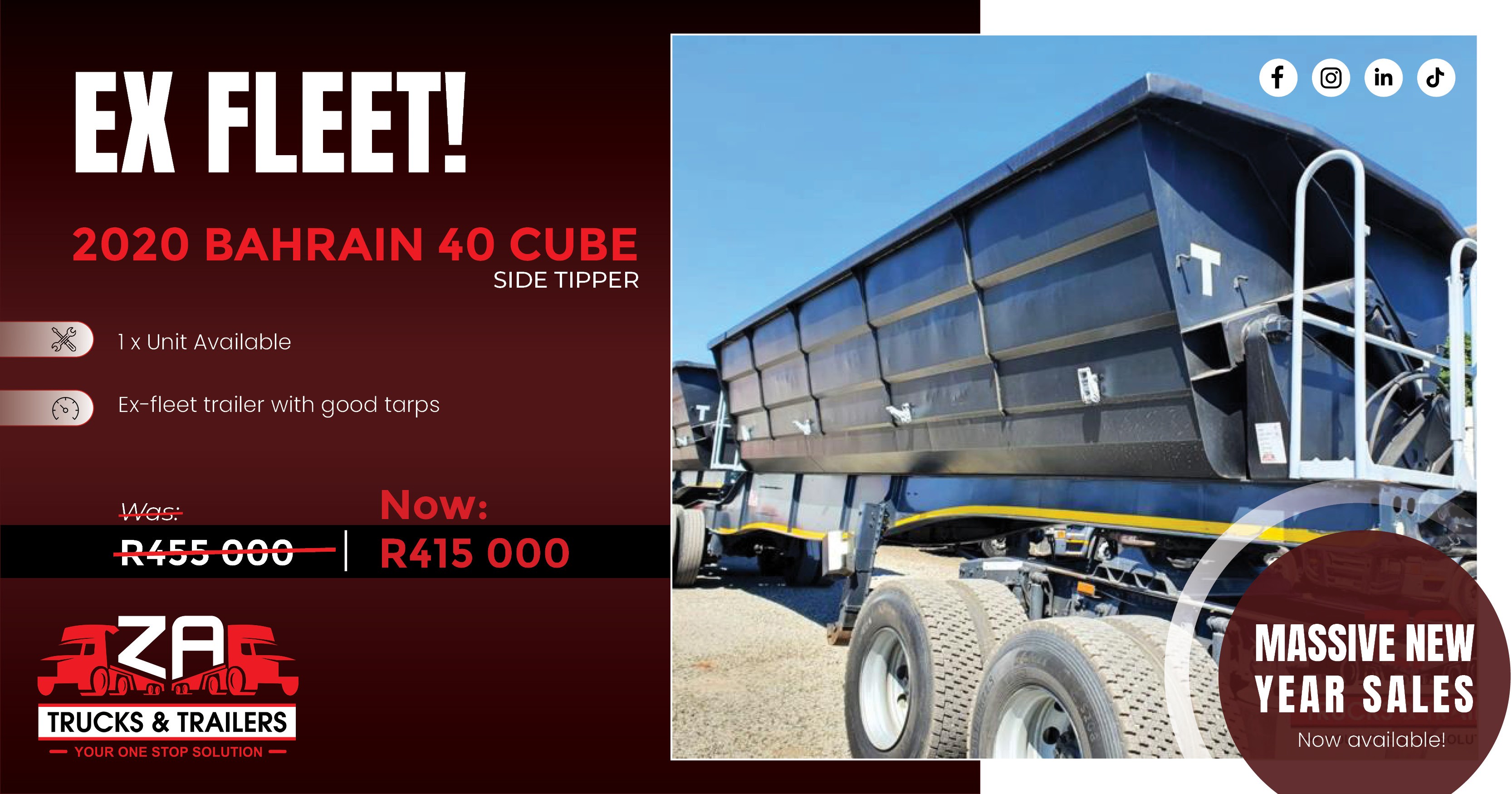 2020 Bahrain 40 cube side tipper | ZA Trucks & Trailers