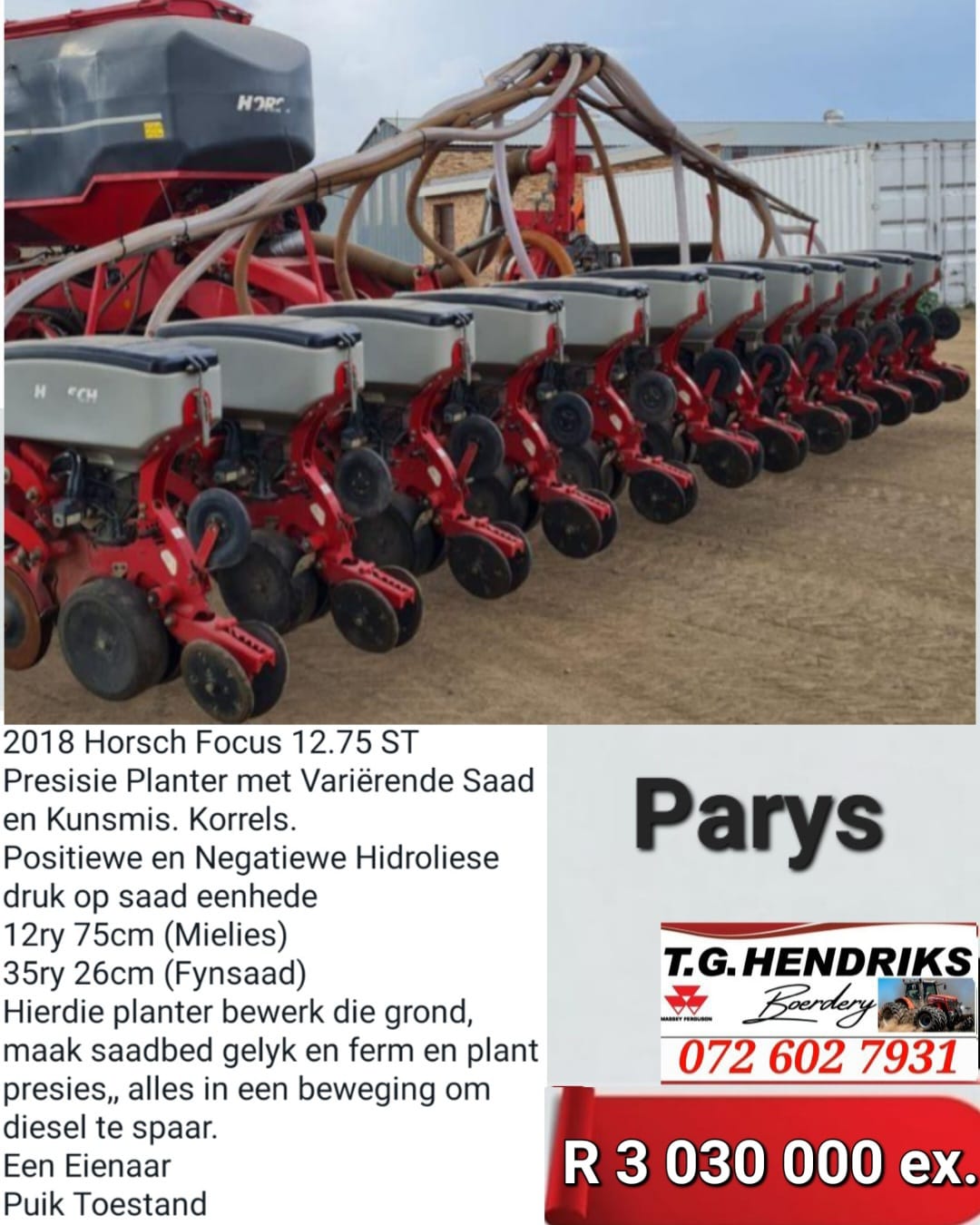 2018 Horsch Focus | T.G Hendriks boerdery