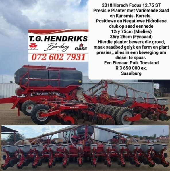 2018 Horsh Focus presisie planter | T.G Hendriks boerdery
