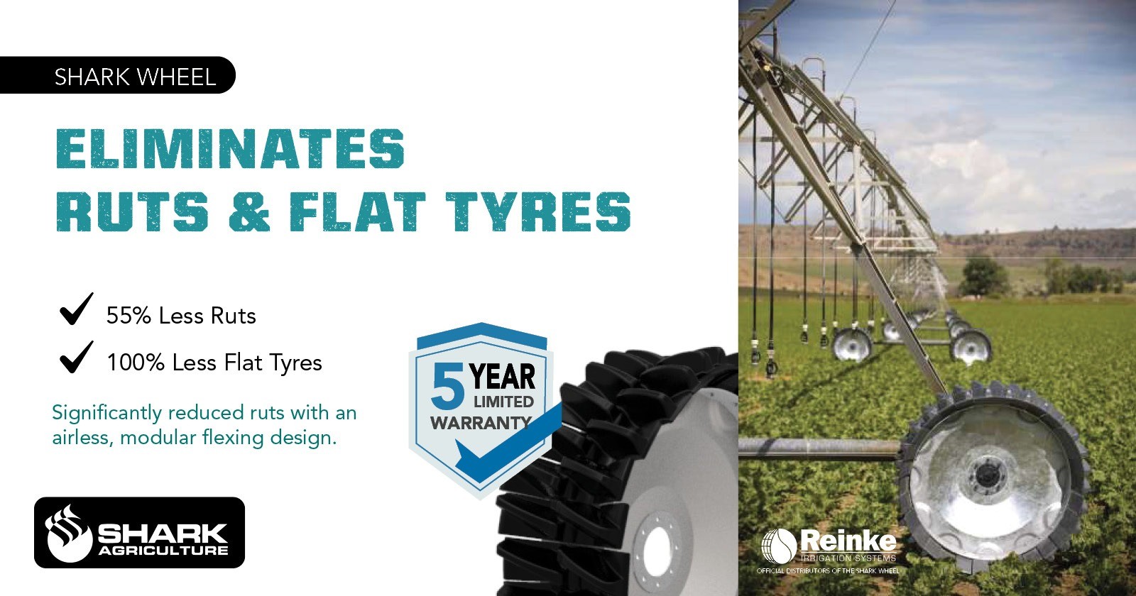 Airless solution for irrigation Shark Wheel Swift | Proud partners Reinke®-93120