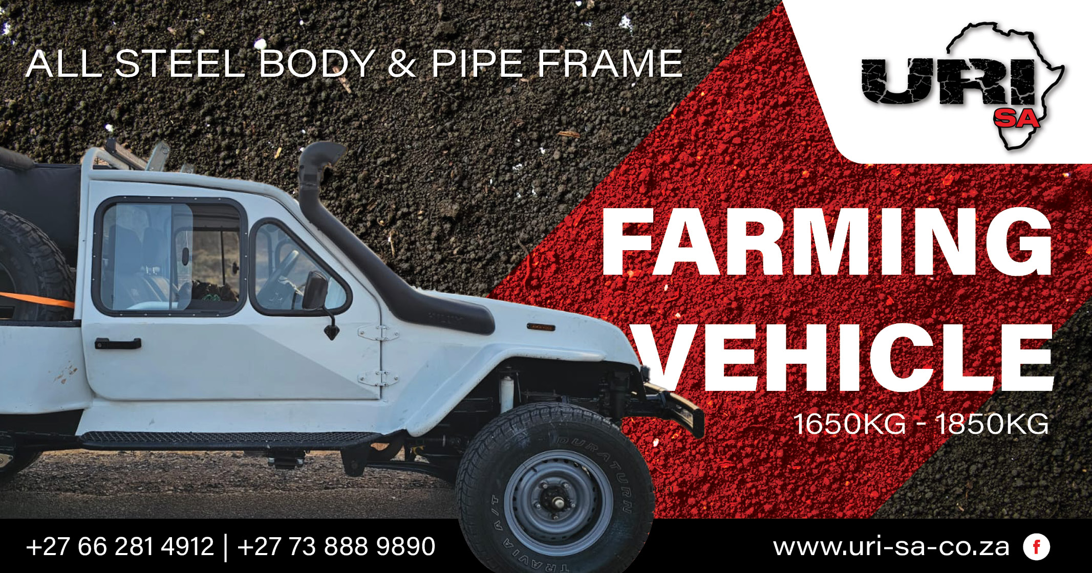 All steel body & pipe frame farming vehicles | URI - SA Pty Ltd