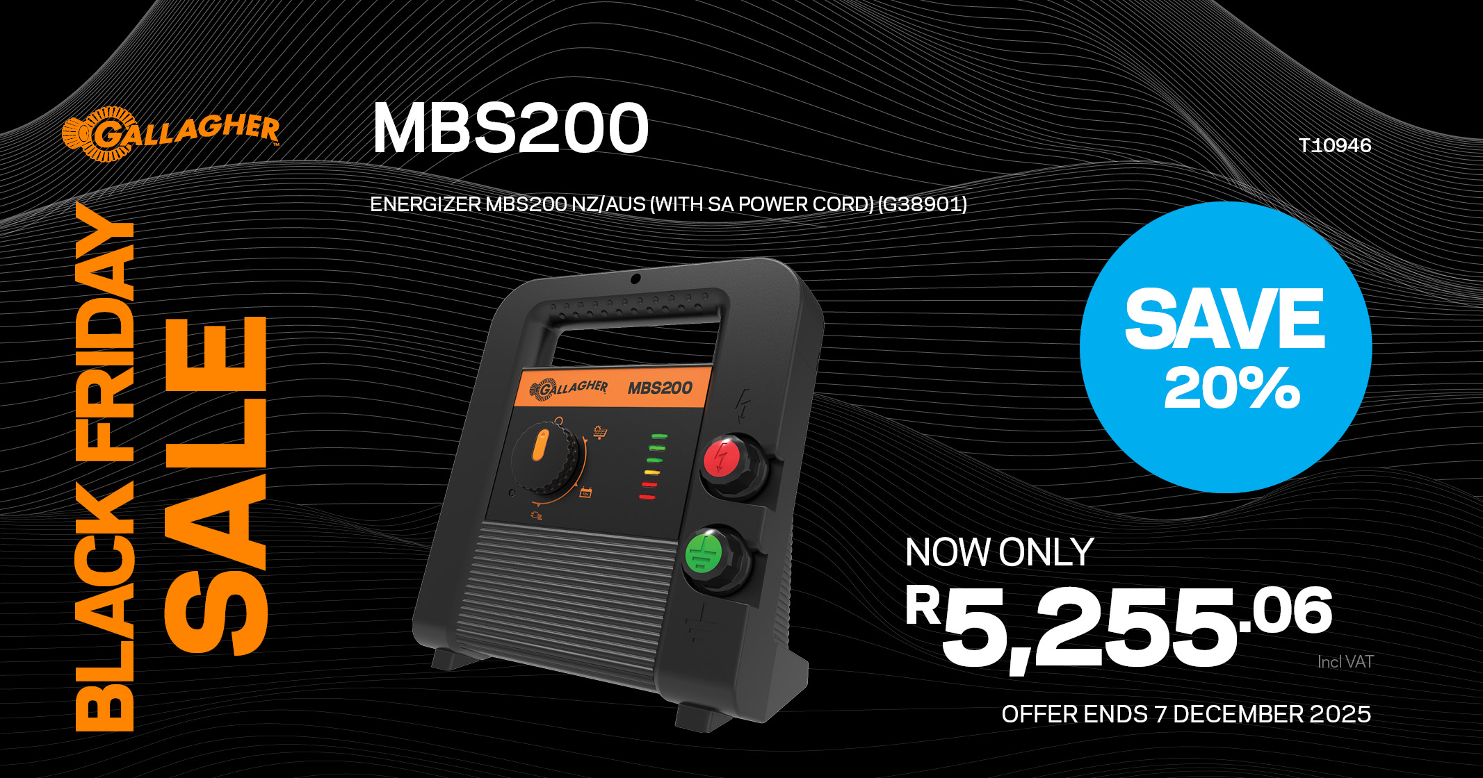BLACK FRIDAY | MBS200 Energizer | Gallagher