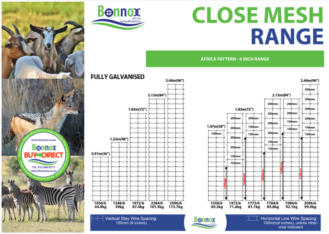 Bonnox® Close Mesh 150mm(6 inch) fencing range | Bonnox Pty Ltd