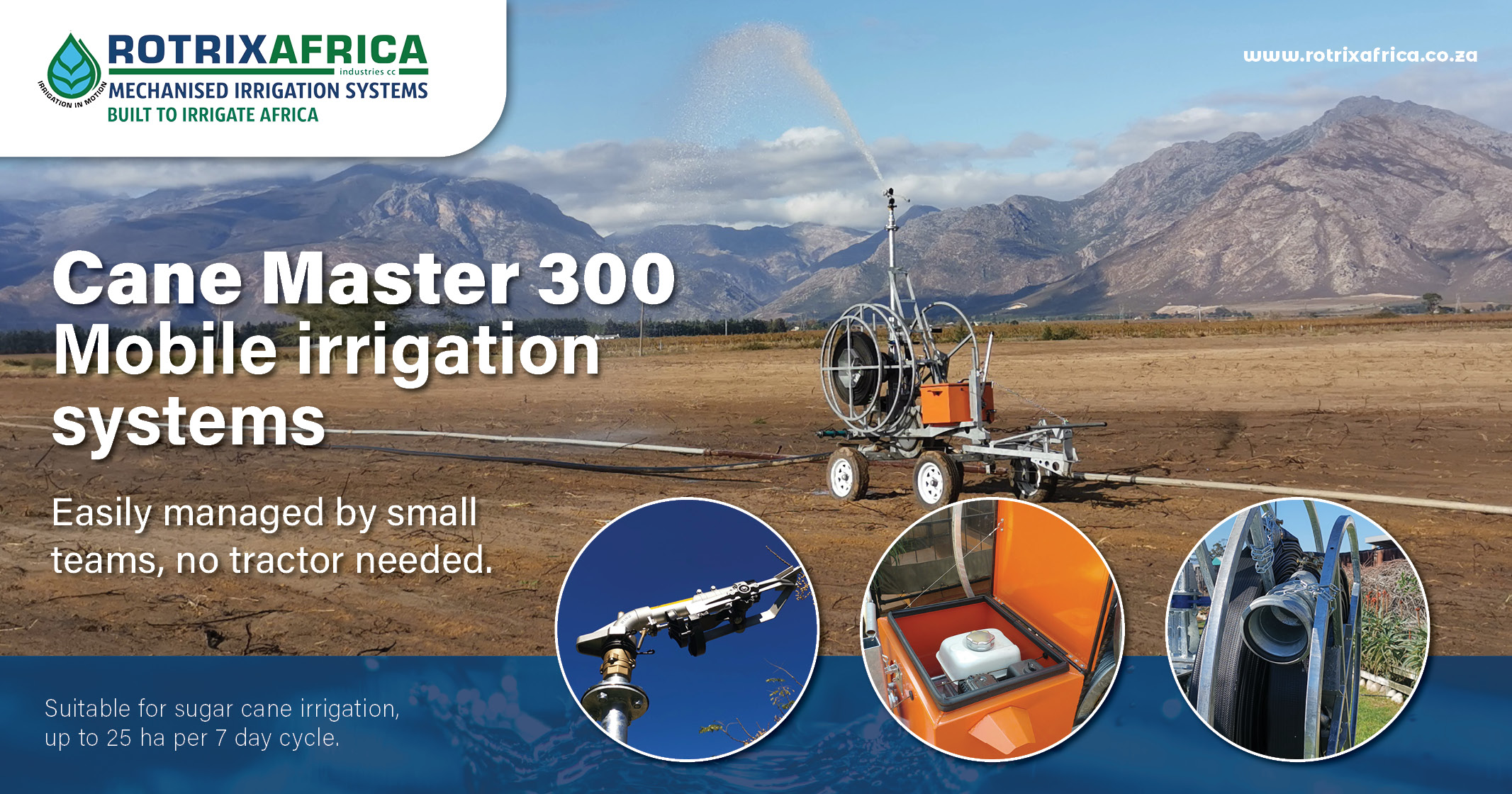 Cane master 300 mobile irrigation | Aqualand cc – trusted Rotrix partner