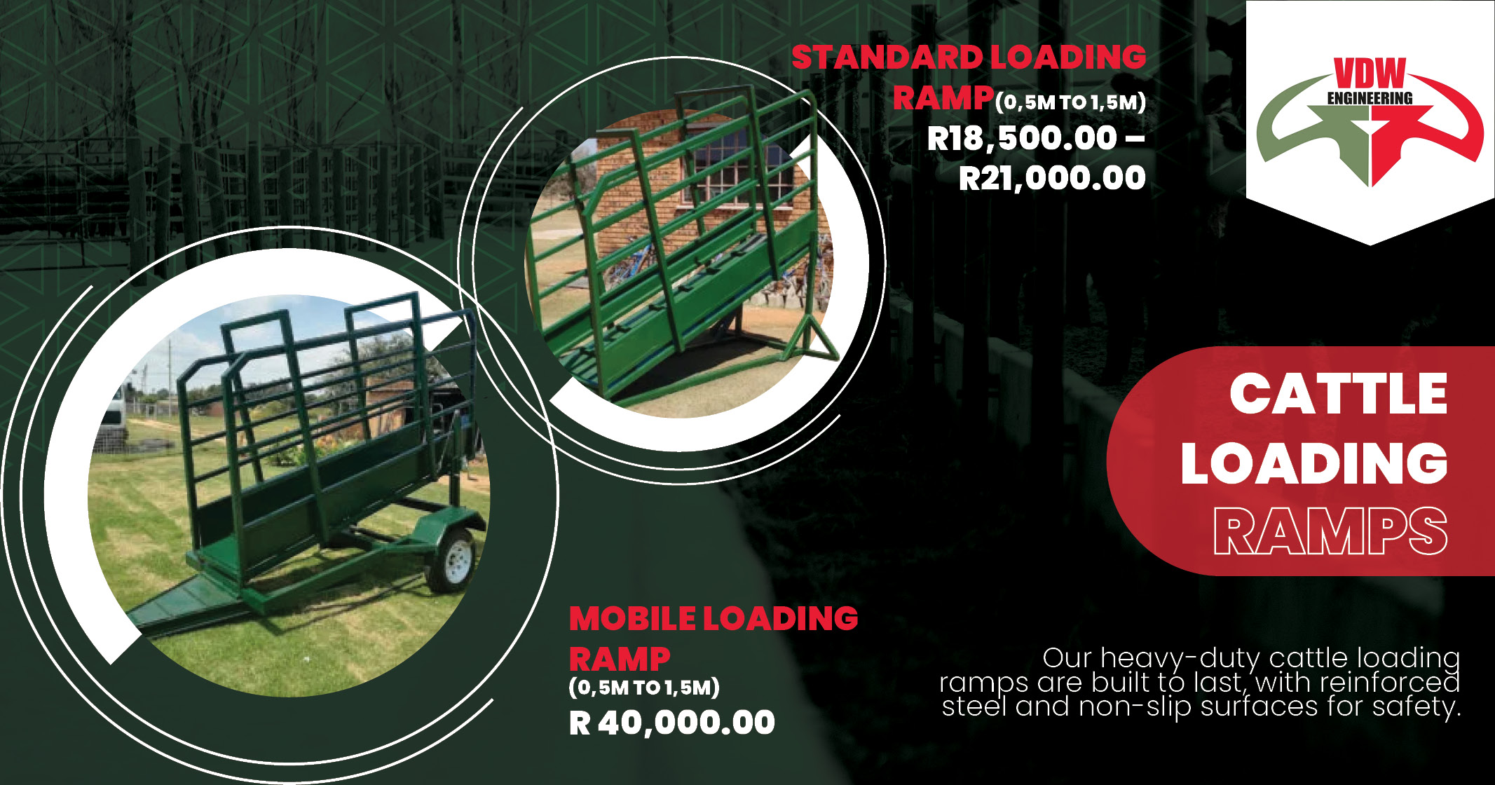 Cattle loading ramps | Standard Loading Ramp | Mobile Loading Ramp | VDW Engineering