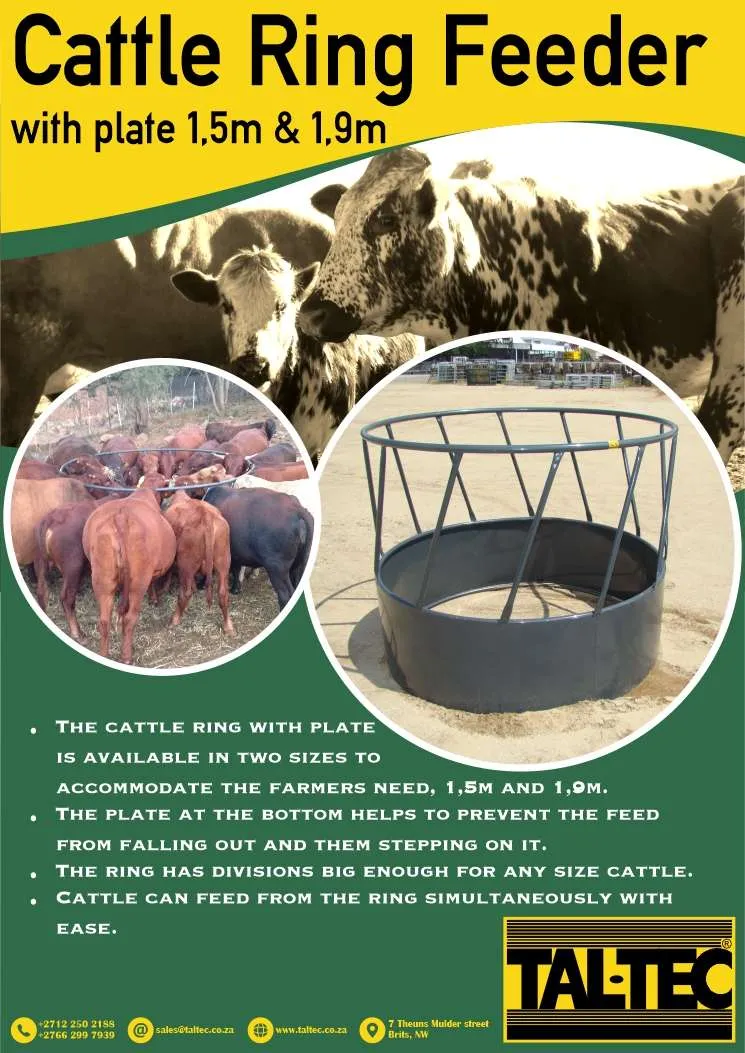 Cattle Ring Feeder with Plate | 1.9m and 1.5m | Tal-Tec
