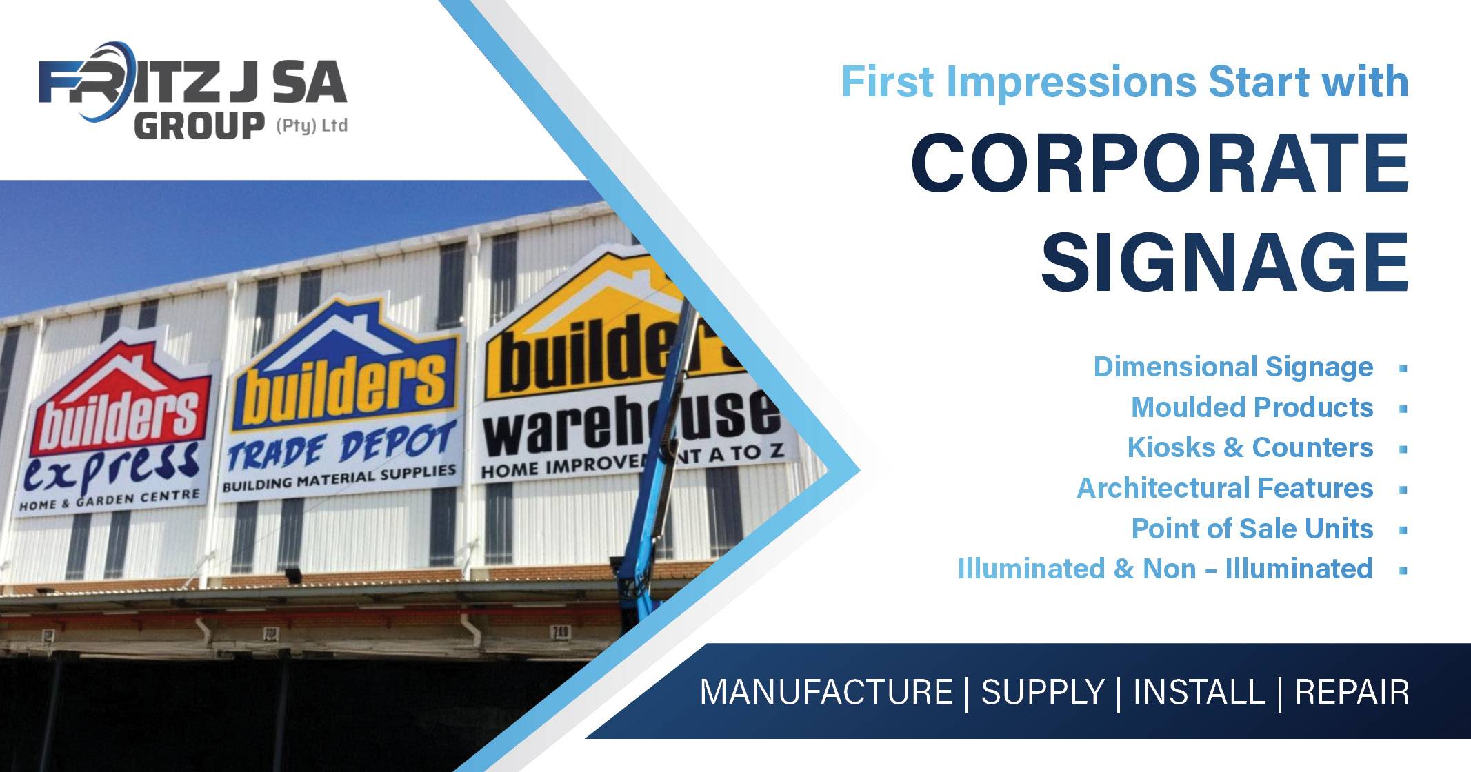 Corporate signage | Fritz J SA Group