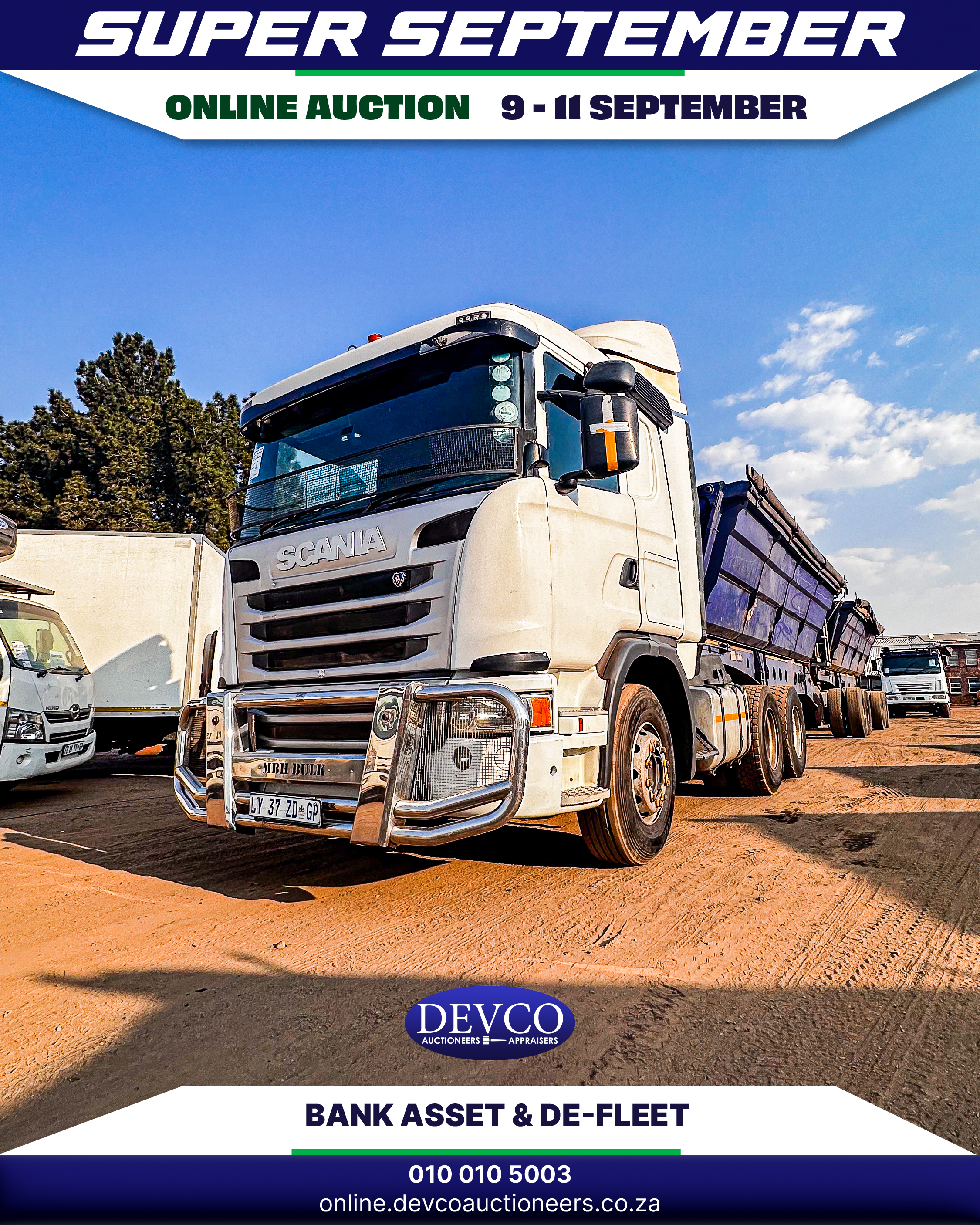 Devco Auctioneers Super September online auction | 9 -11 September 2025 | Bank Asset & De-Fleet - 2