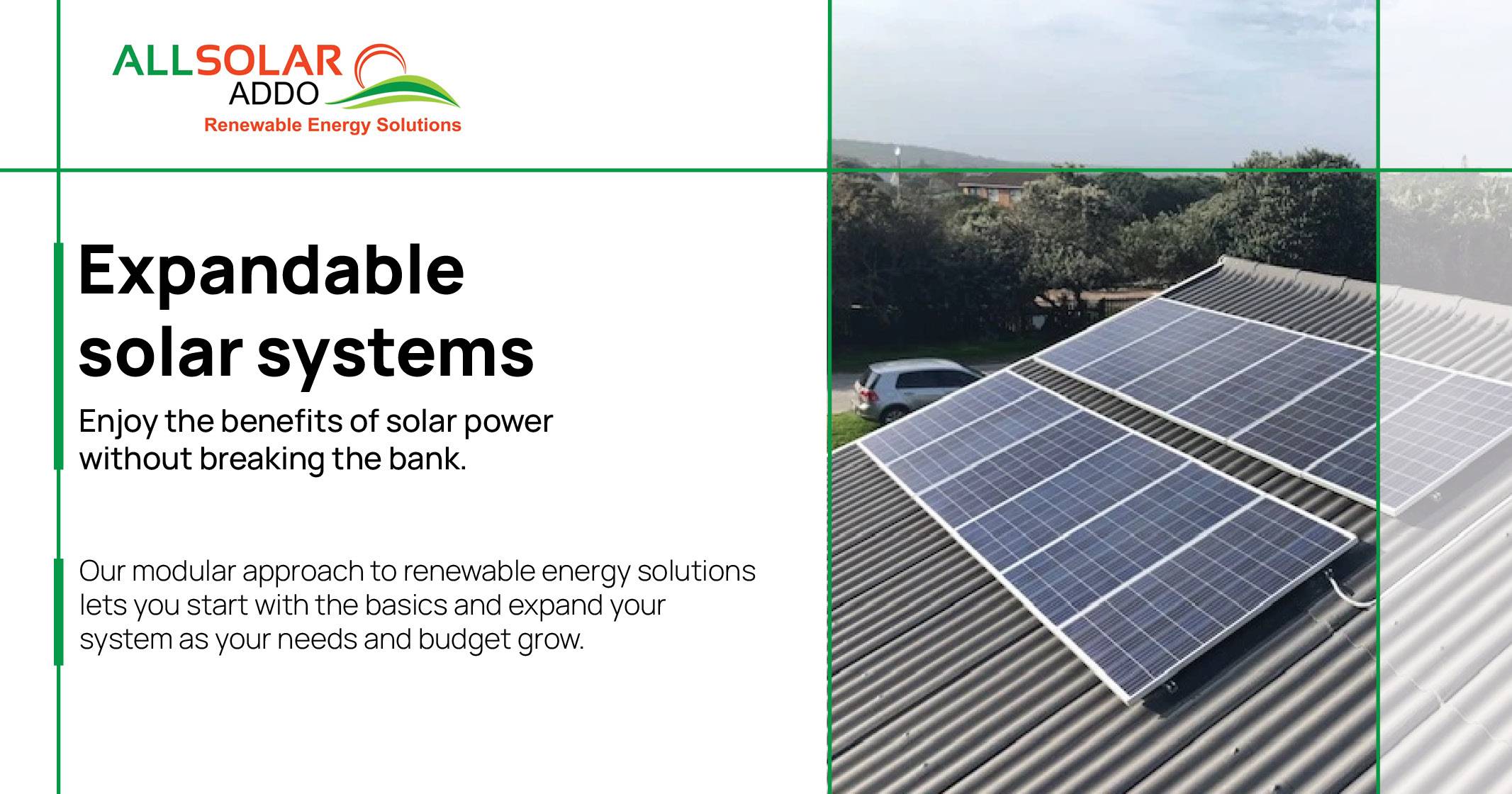 Expandable solar systems | Allsolar Addo