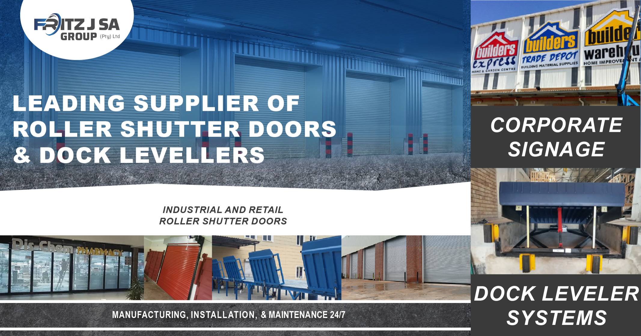 Experts in roller shutter doors, dock leveller systems, generators & signage | Fritz J SA Group