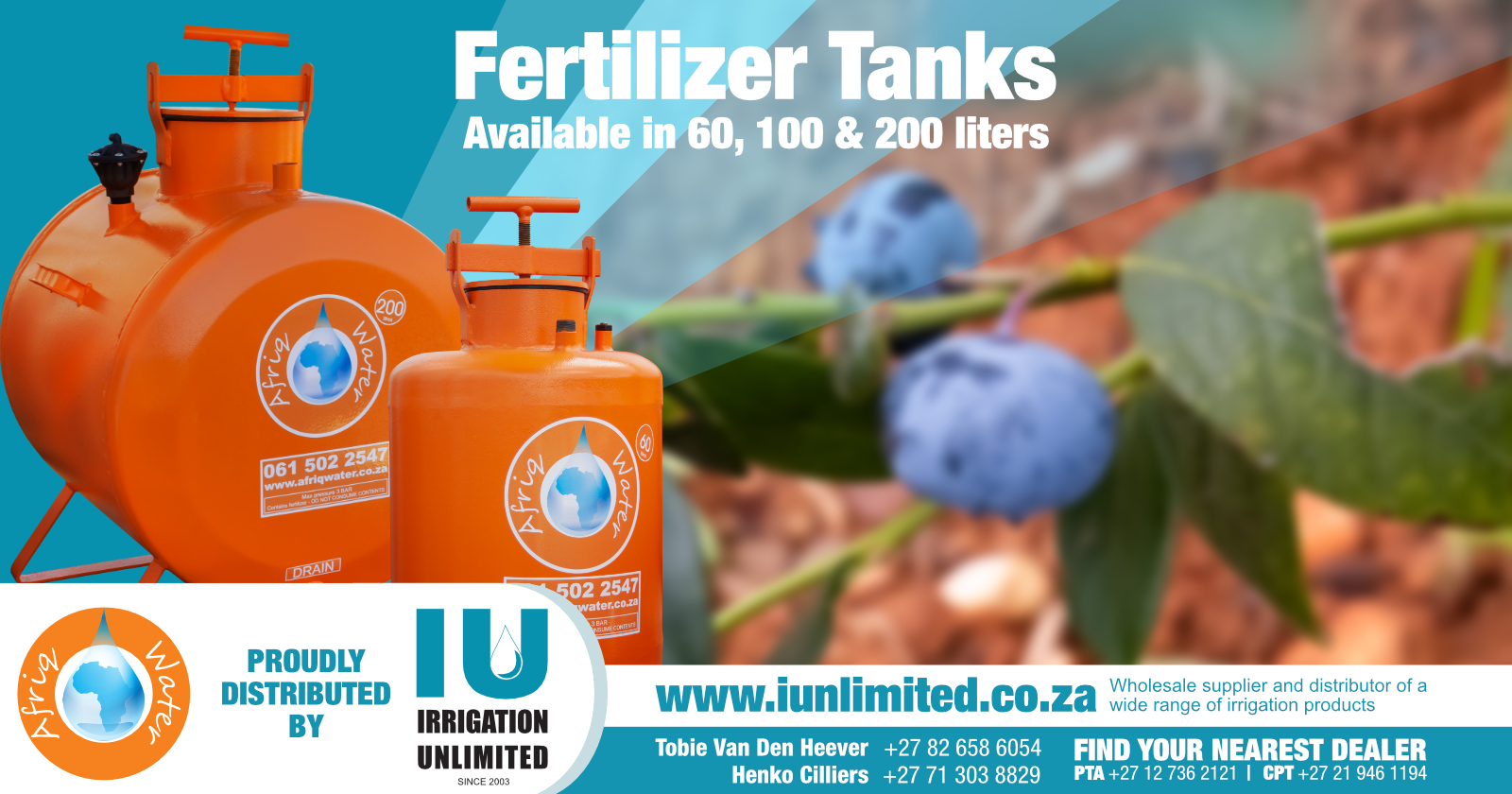 Fertilizer tanks | Irrigation Unlimited