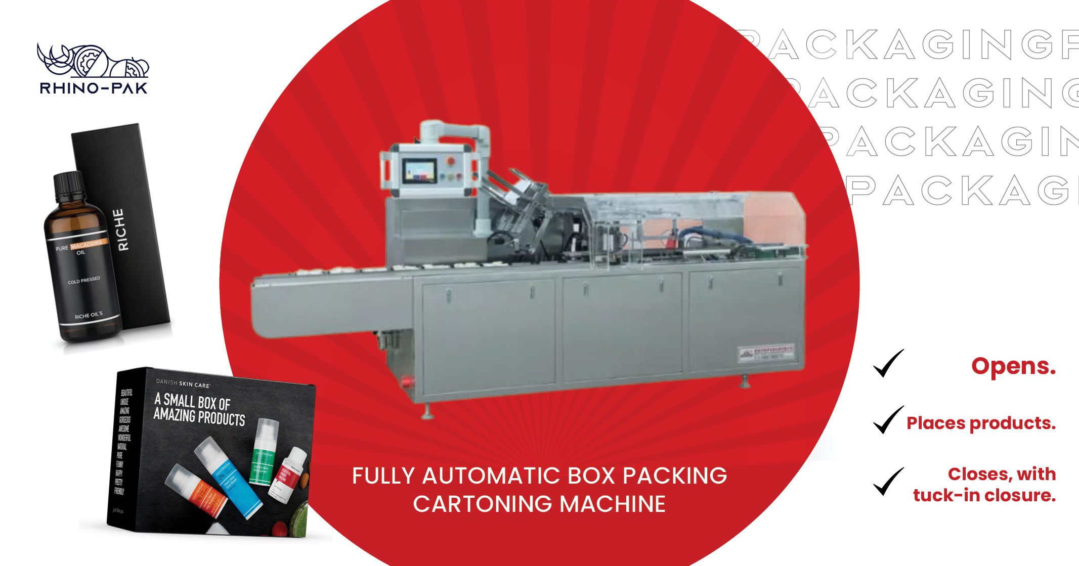 Fully Automatic Box Packing Cartoning Machine | Rhino-pak