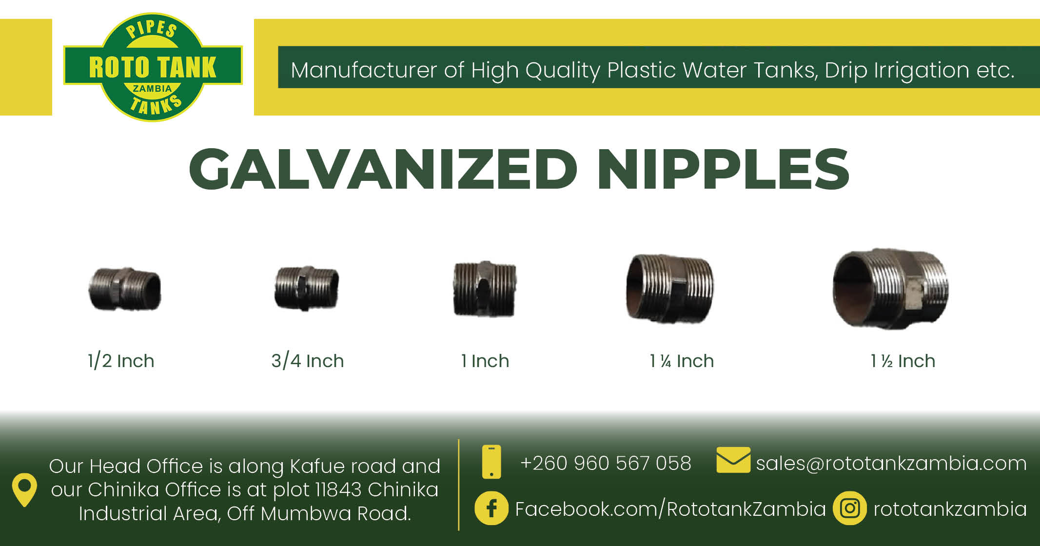 Galvanized nipples | Roto Tanks