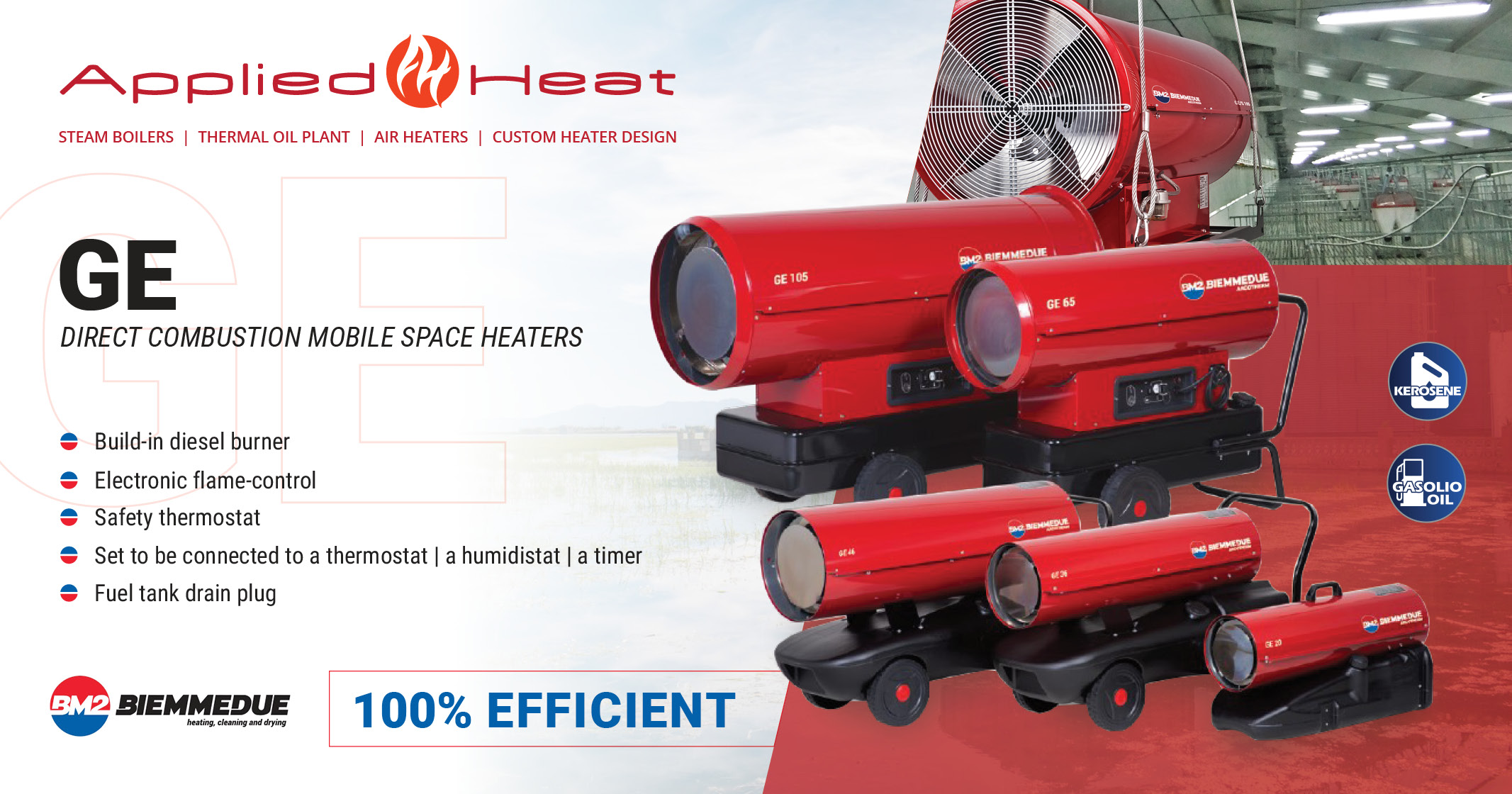 GE Direct combustion mobile space heaters | Applied Heat