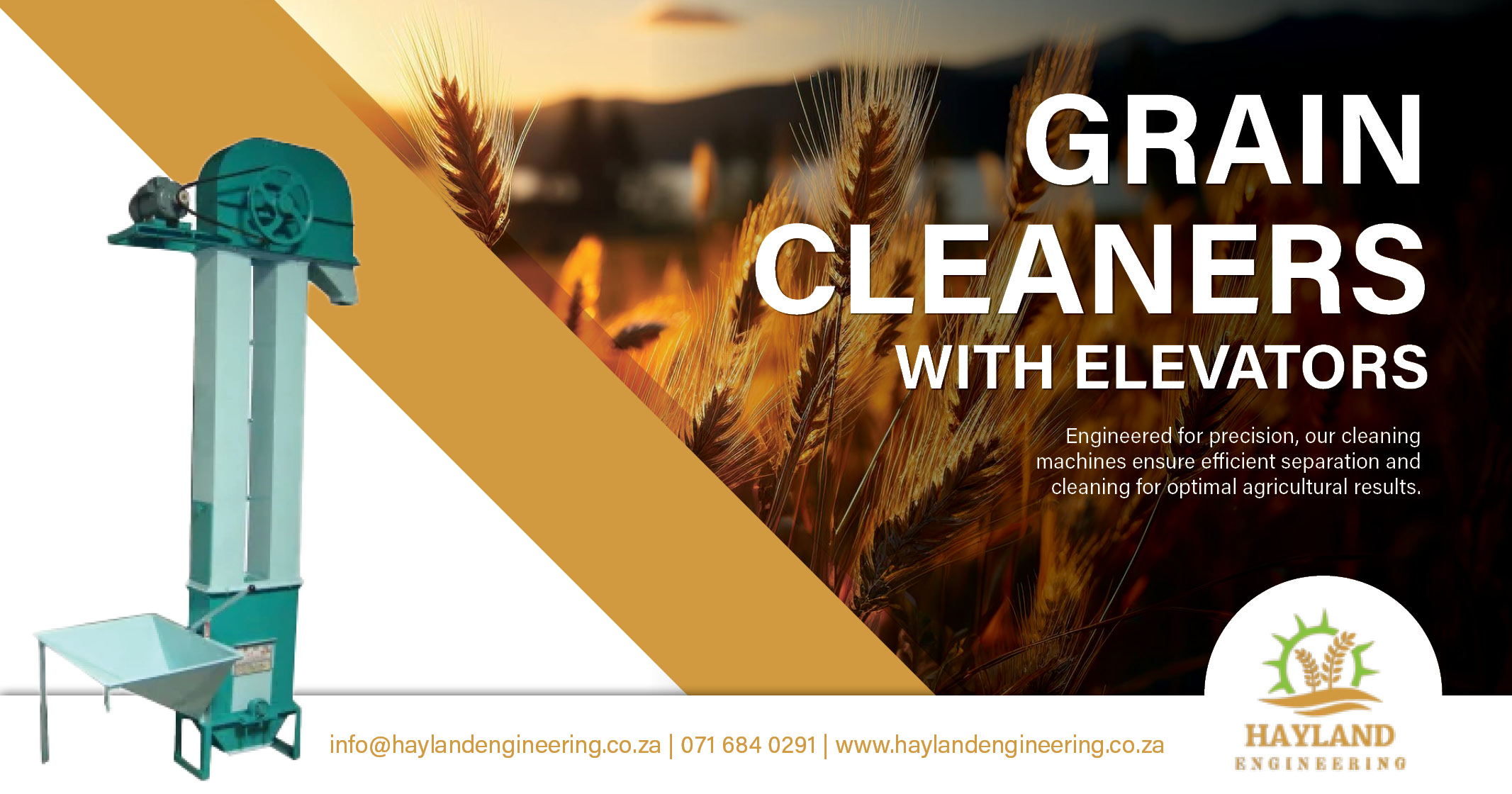 Grain Cleaners with elevation | Hayland Engineering