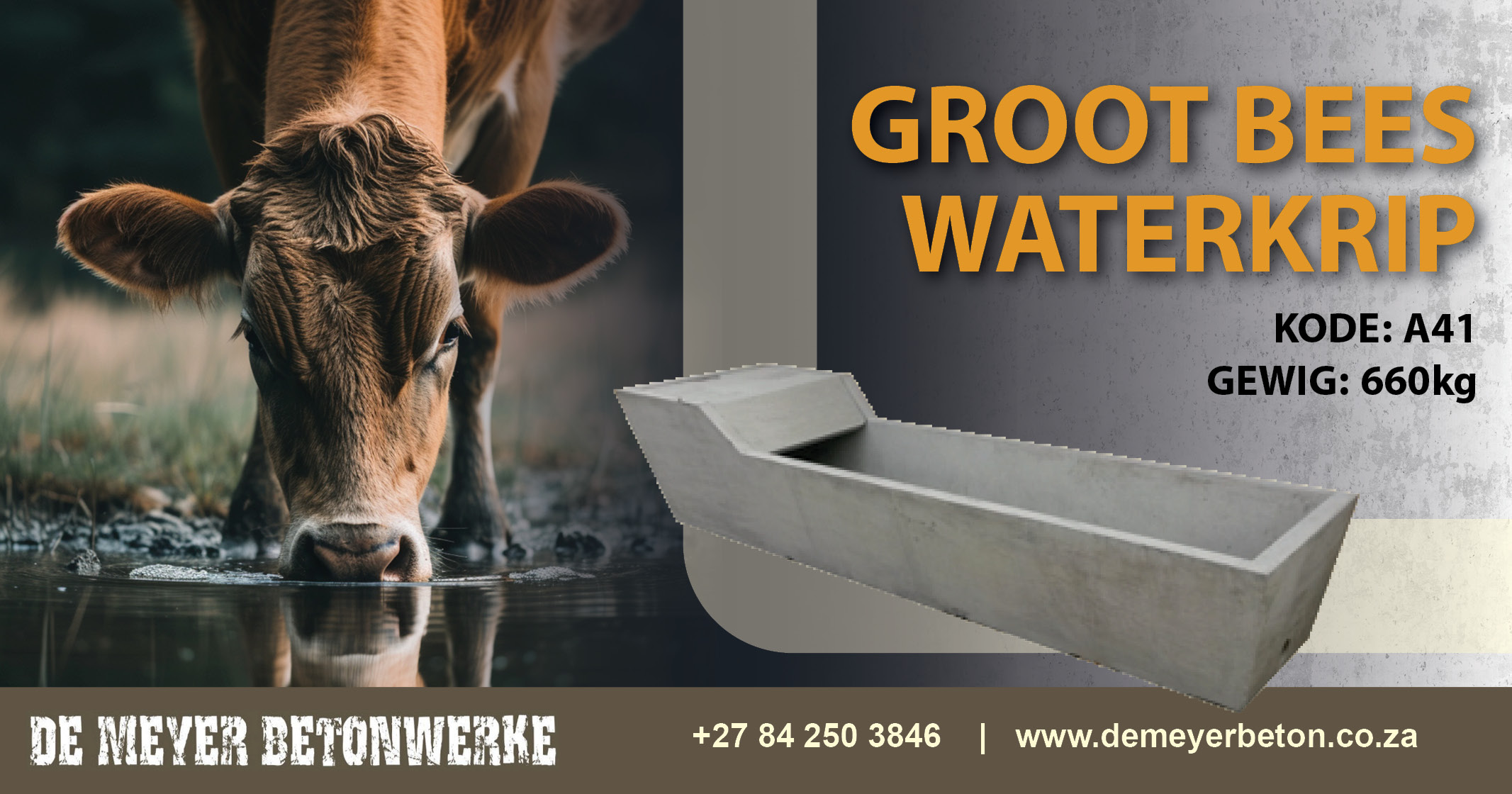 Groot bees waterkrip | Klein bees waterkrip | Skaap waterkrip | JB waterkrip | De Meyer Betonwerke - 1