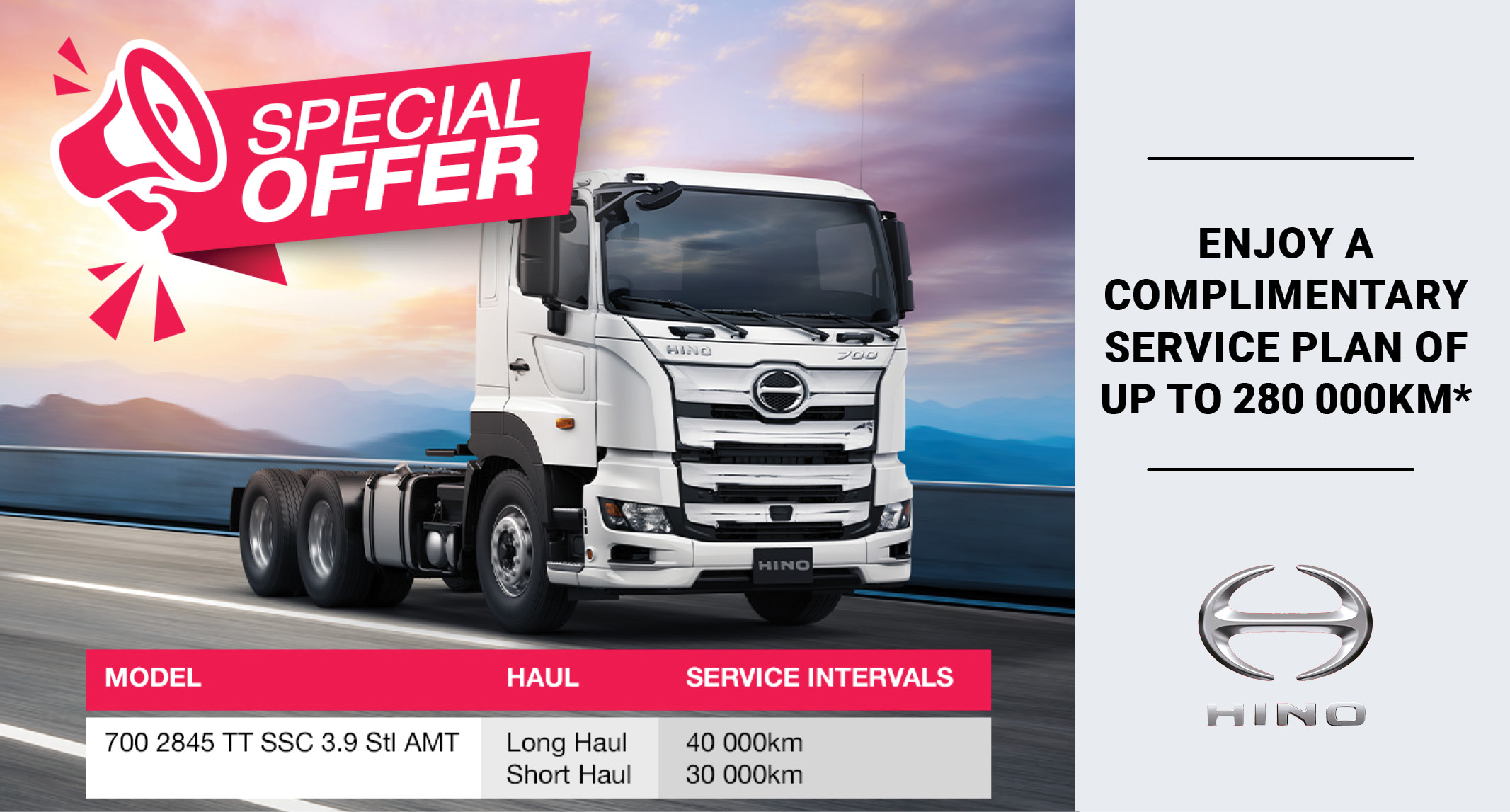 Hino 700 2845 TT SSC 3.9 Stl AMT