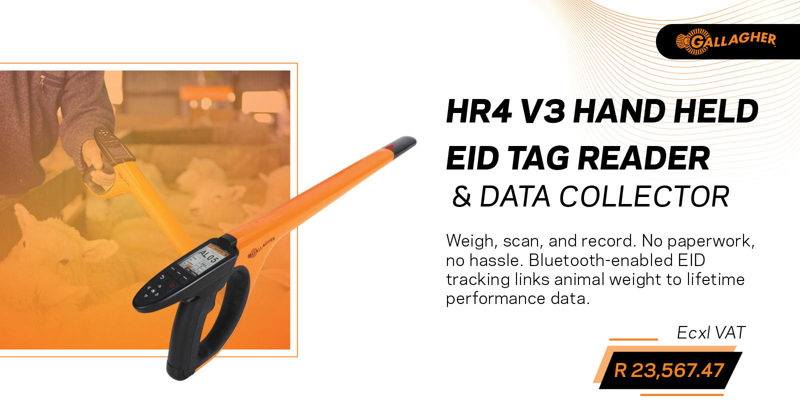 HR4 v3 hand held EID tag reader & data collector | Gallagher