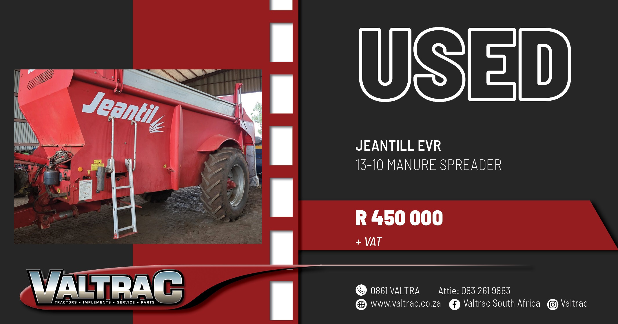 Jeantill EVR 13-10 manure spreader | Valtrac