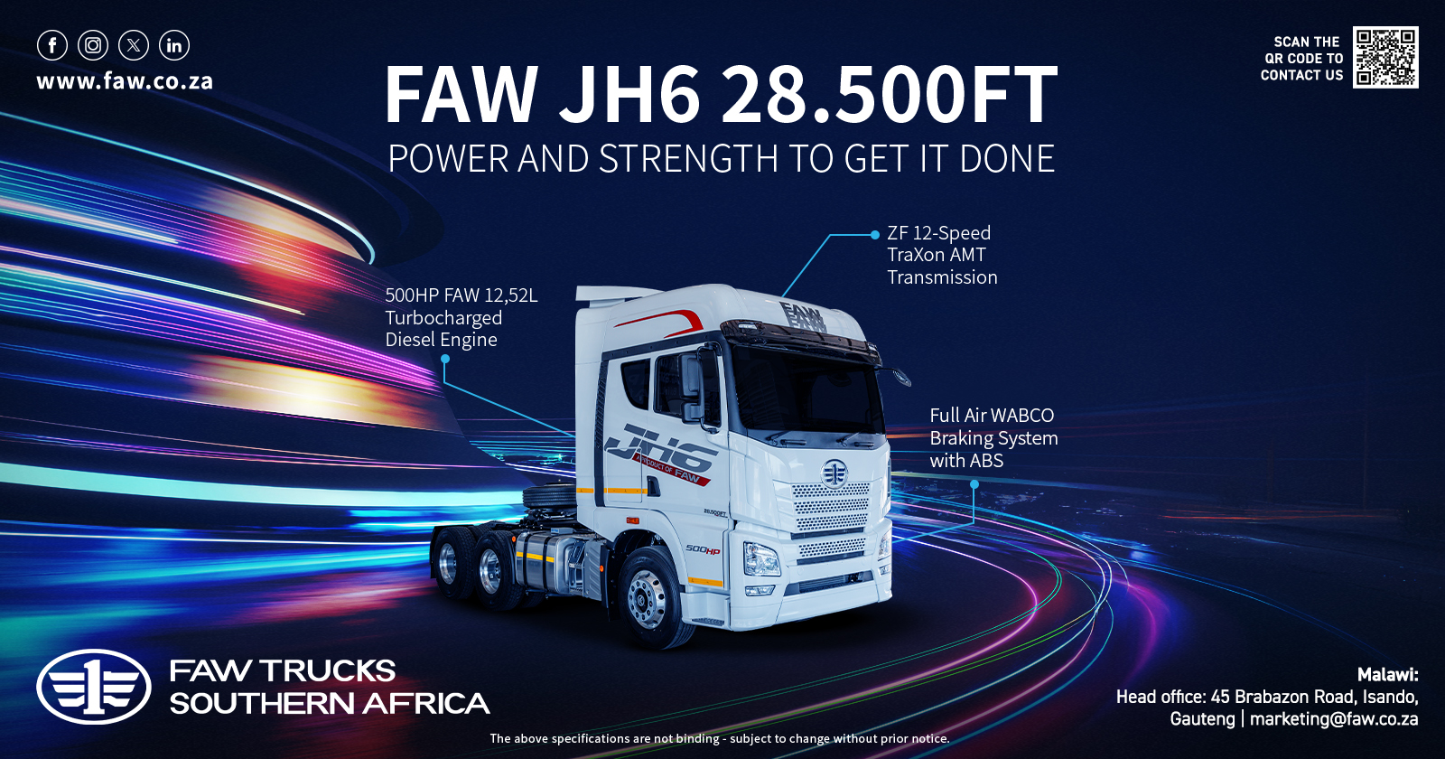 JH6 28.500FT | The power and strength to get it done! | FAW Trucks