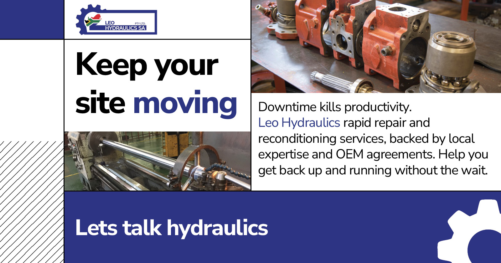 Keep your site moving | Lets talk hydraulics | LEO Hydraulics