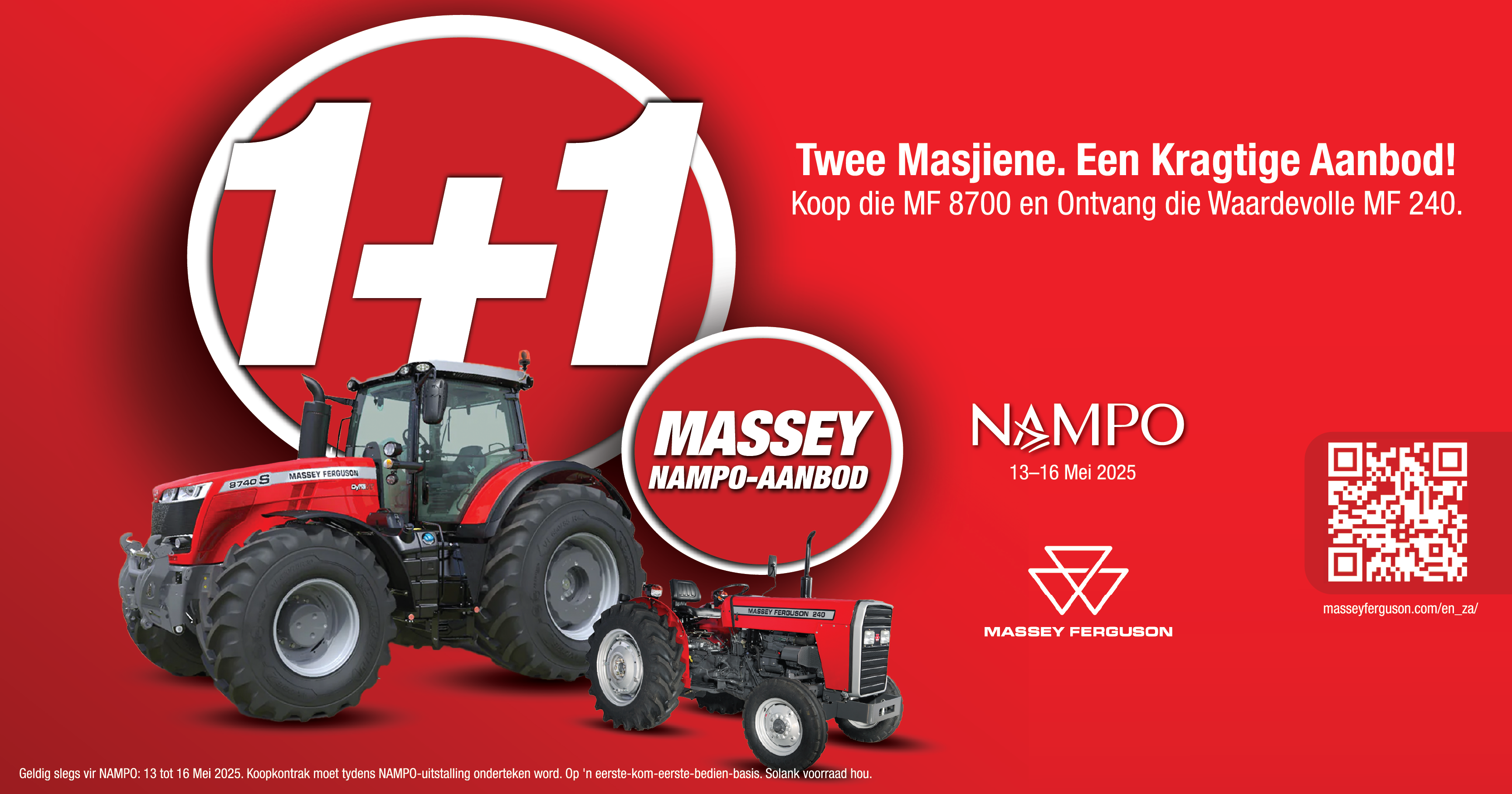 Koop die MF 8700 en ontvang die waardevolle MF 240 | 1+1 Massey NAMPO-aanbod | AGCO