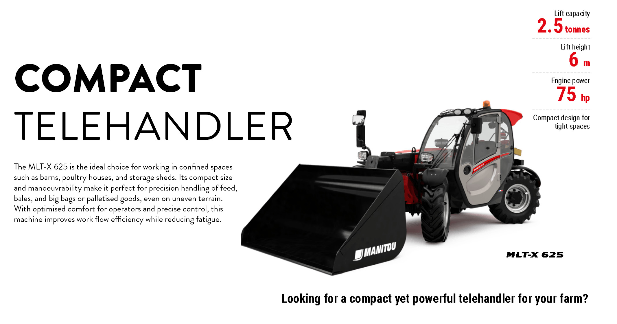 MLT-X 625 Agricultural Telehandler | Manitou