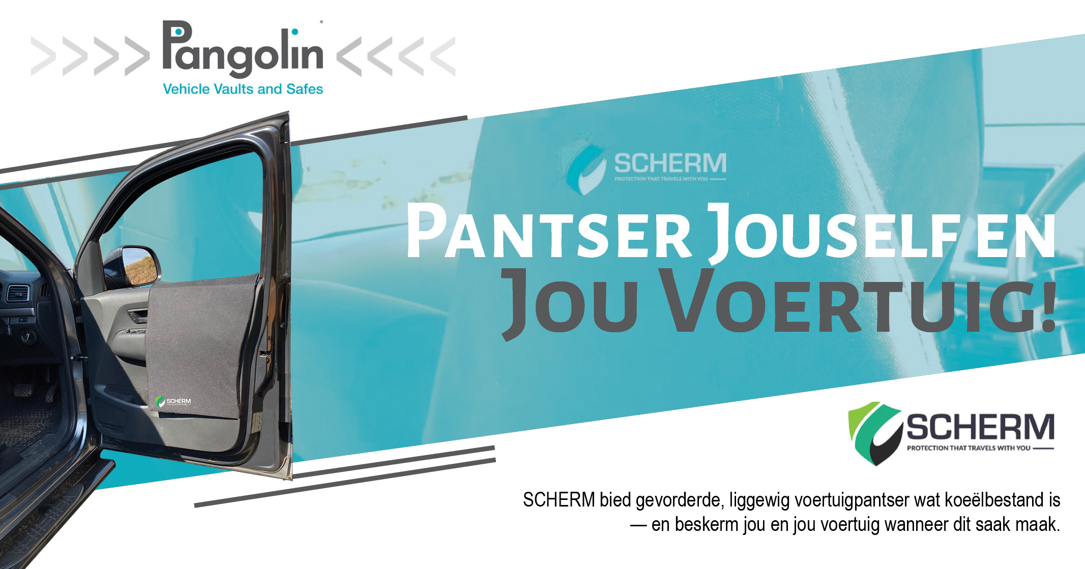 Pantser jouself en jou voertuig! SCHERM bied gevorderde, liggewig voertuigpantser | Pangolin