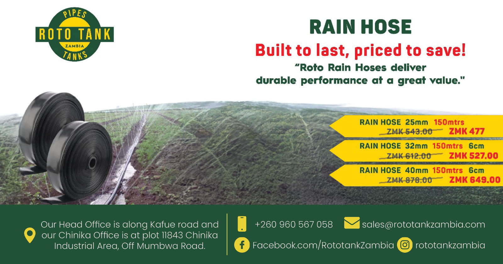 Rain hose | Built to last - Priced to save! | Roto Tanks