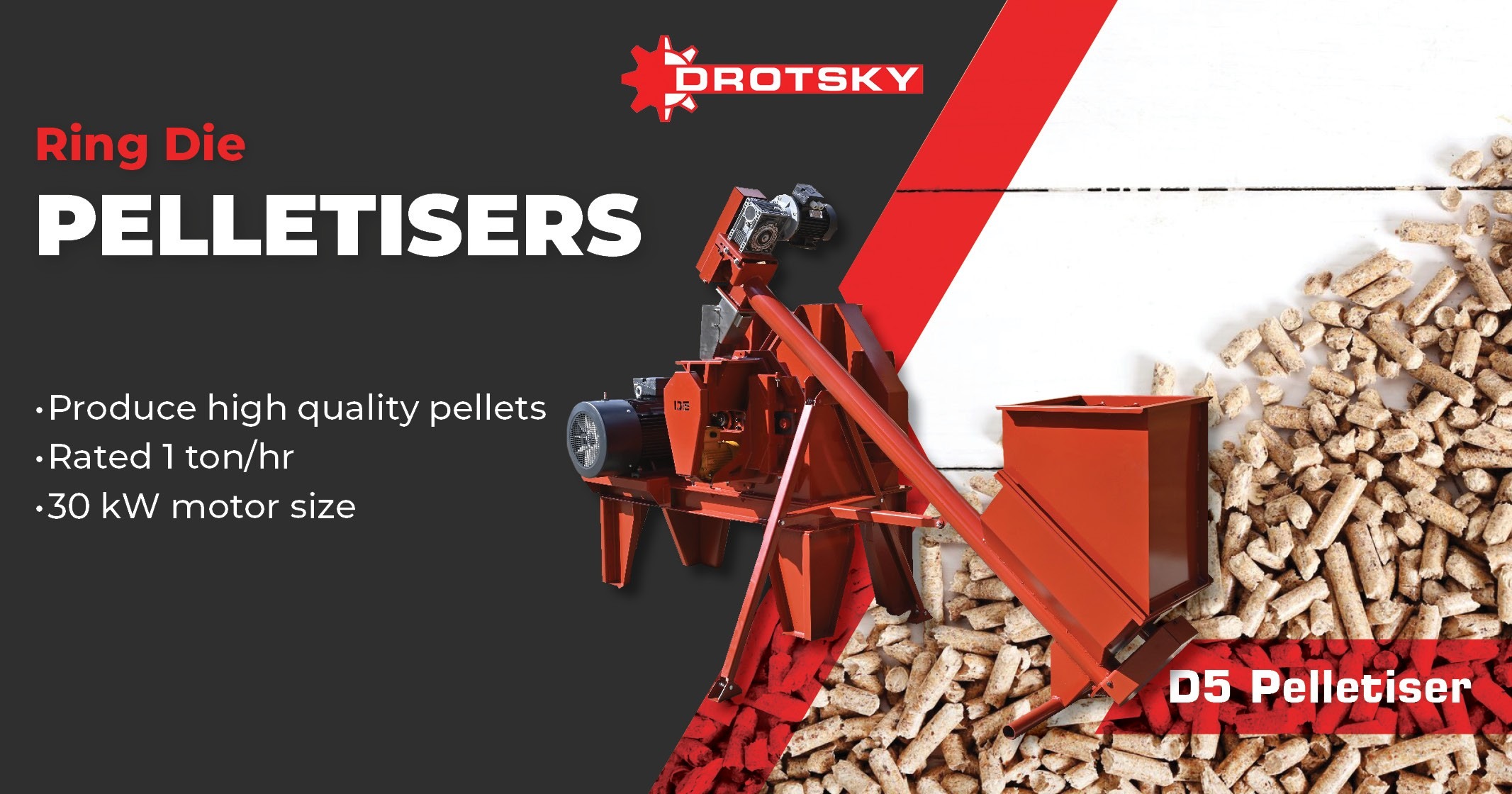 Ring die pelletisers | D5 Pelletiser | Drotsky