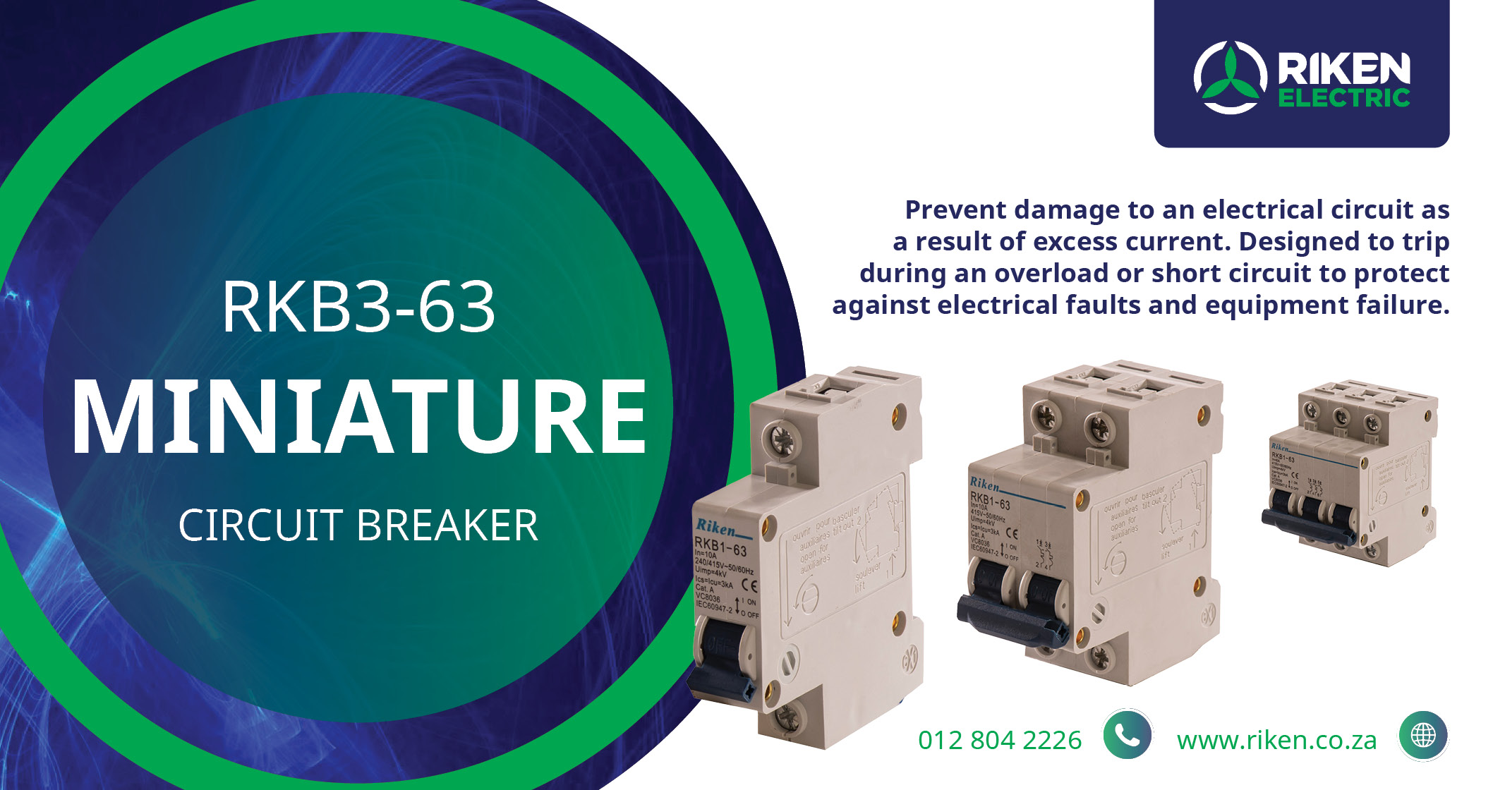 RKB3-63 Miniature Circuit Breaker | Riken Electric
