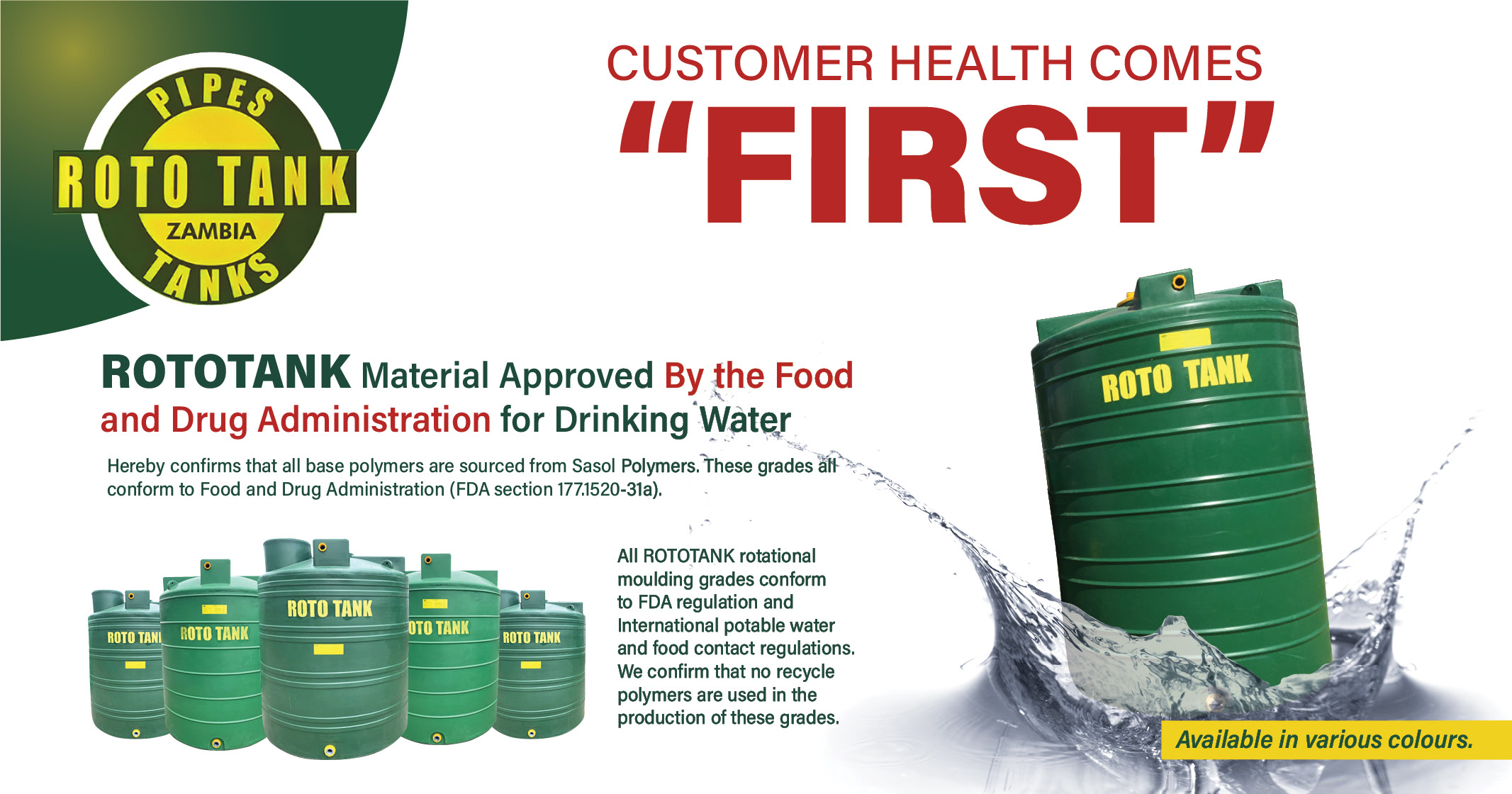 Roto Tank material is approved by the food & drug administration | Roto Tanks
