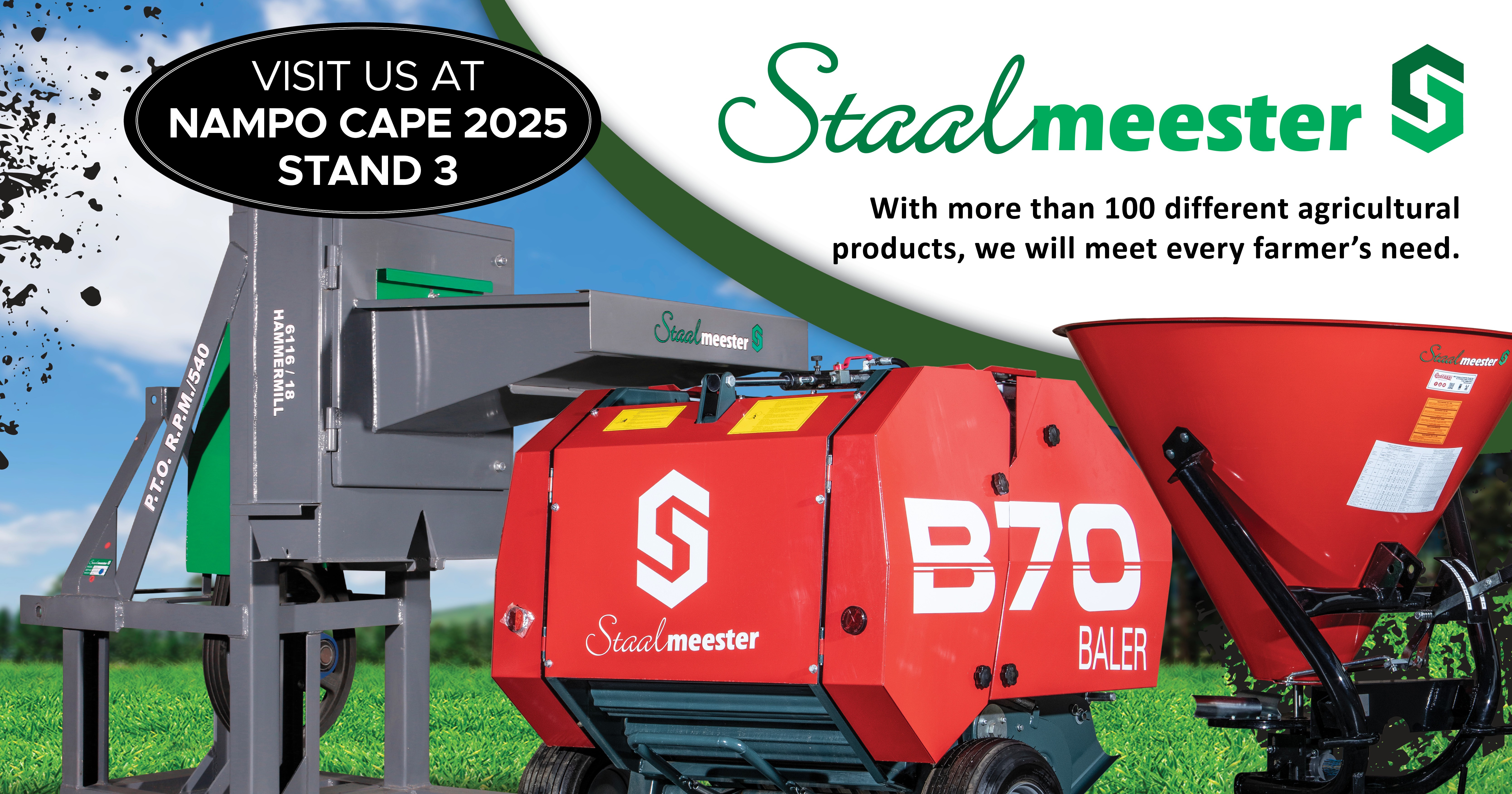 Save the date! Visit us at NAMPO Cape 2025 - Stand 3 | Staalmeester Equipment