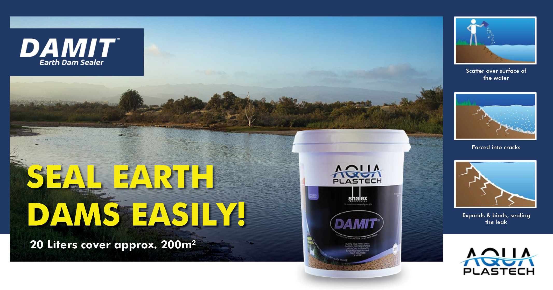 Seal earth dams easily! | 20 Litres | DamIt™