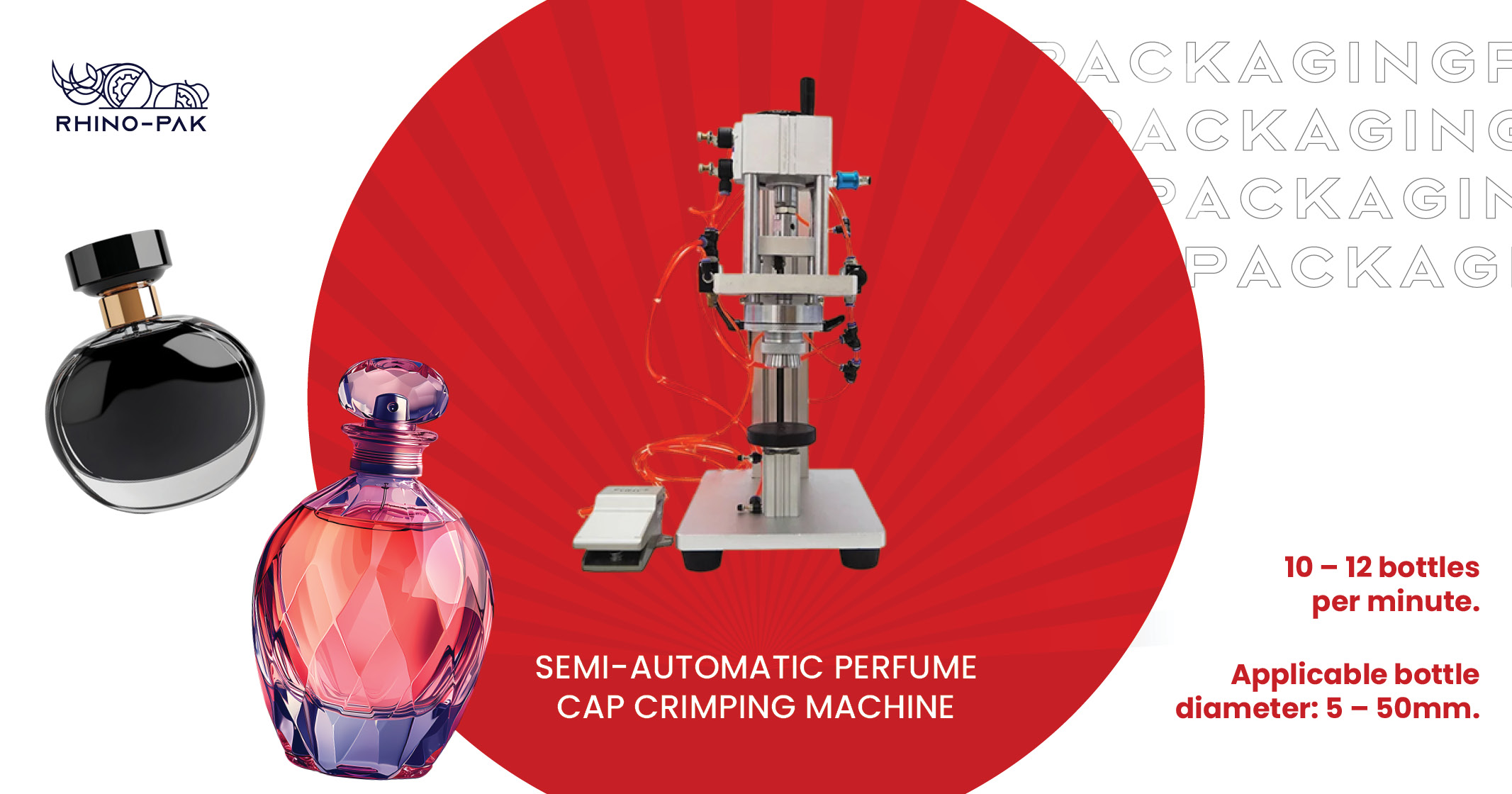 Semi-automatic Perfume Cap Crimping Machine| Rhino-pak