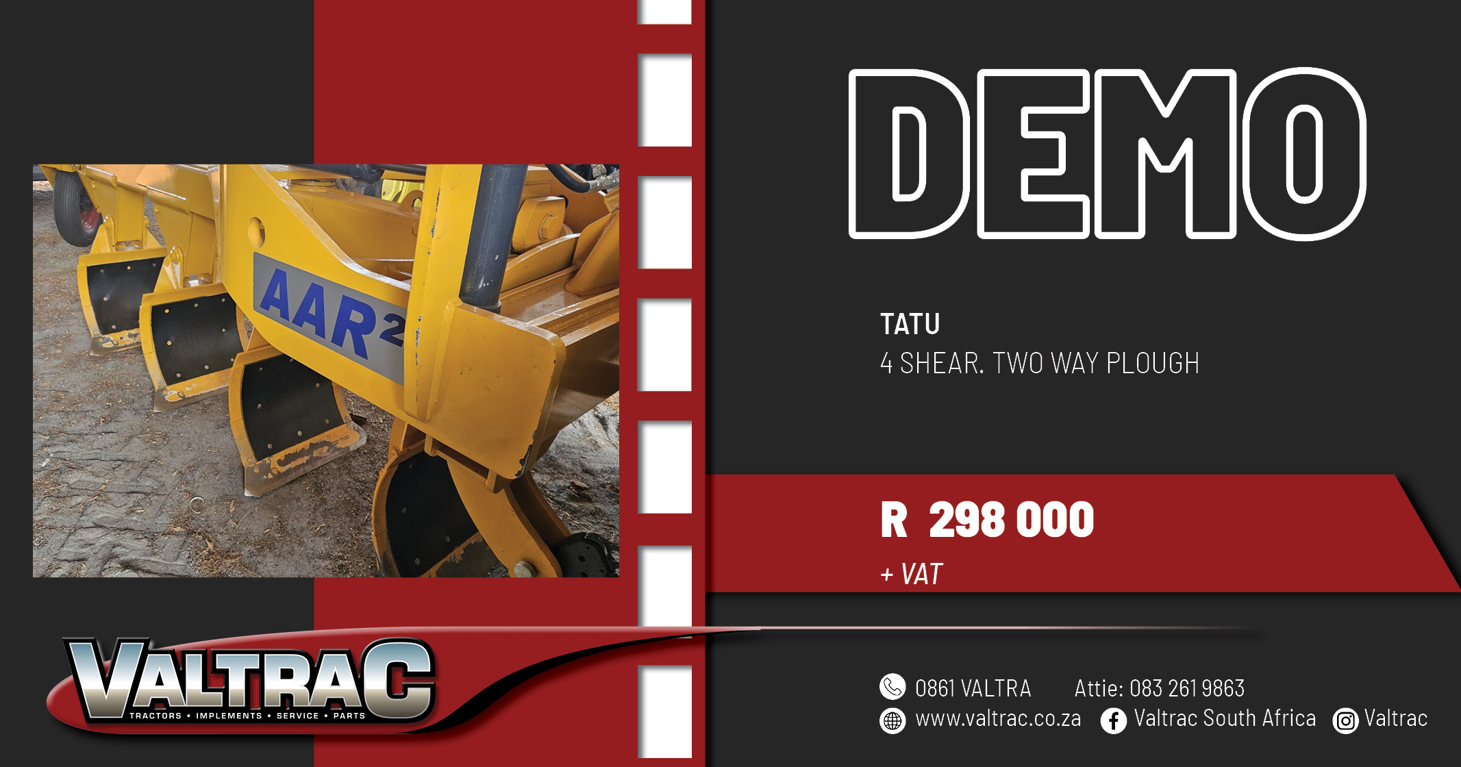 TATU 4 Shear two way plough | Valtrac