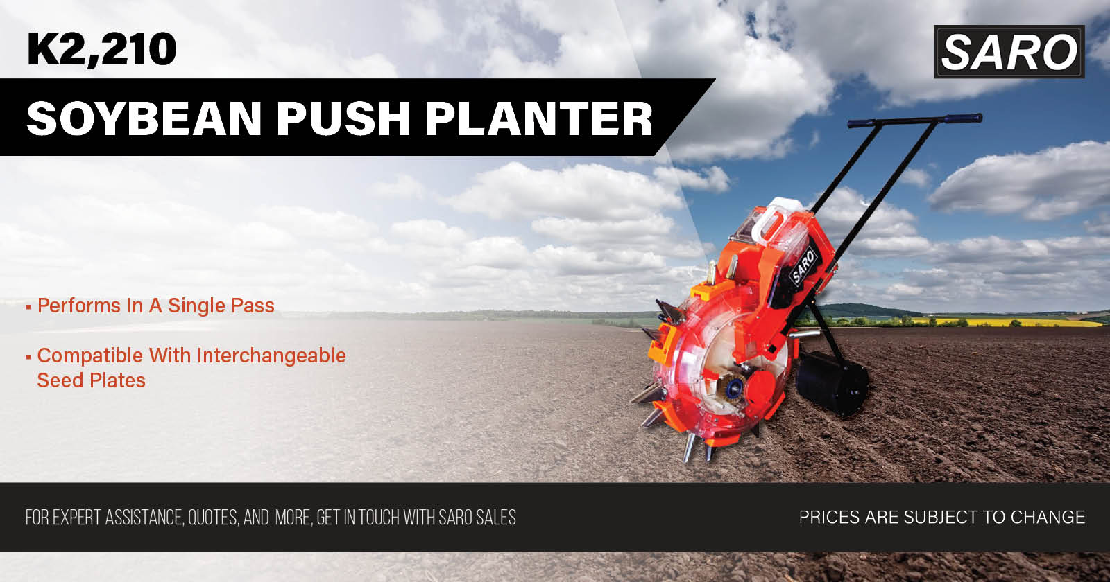 The Soybean Push Planter: Precision with Interchangeable Seed Plates | Saro Agro