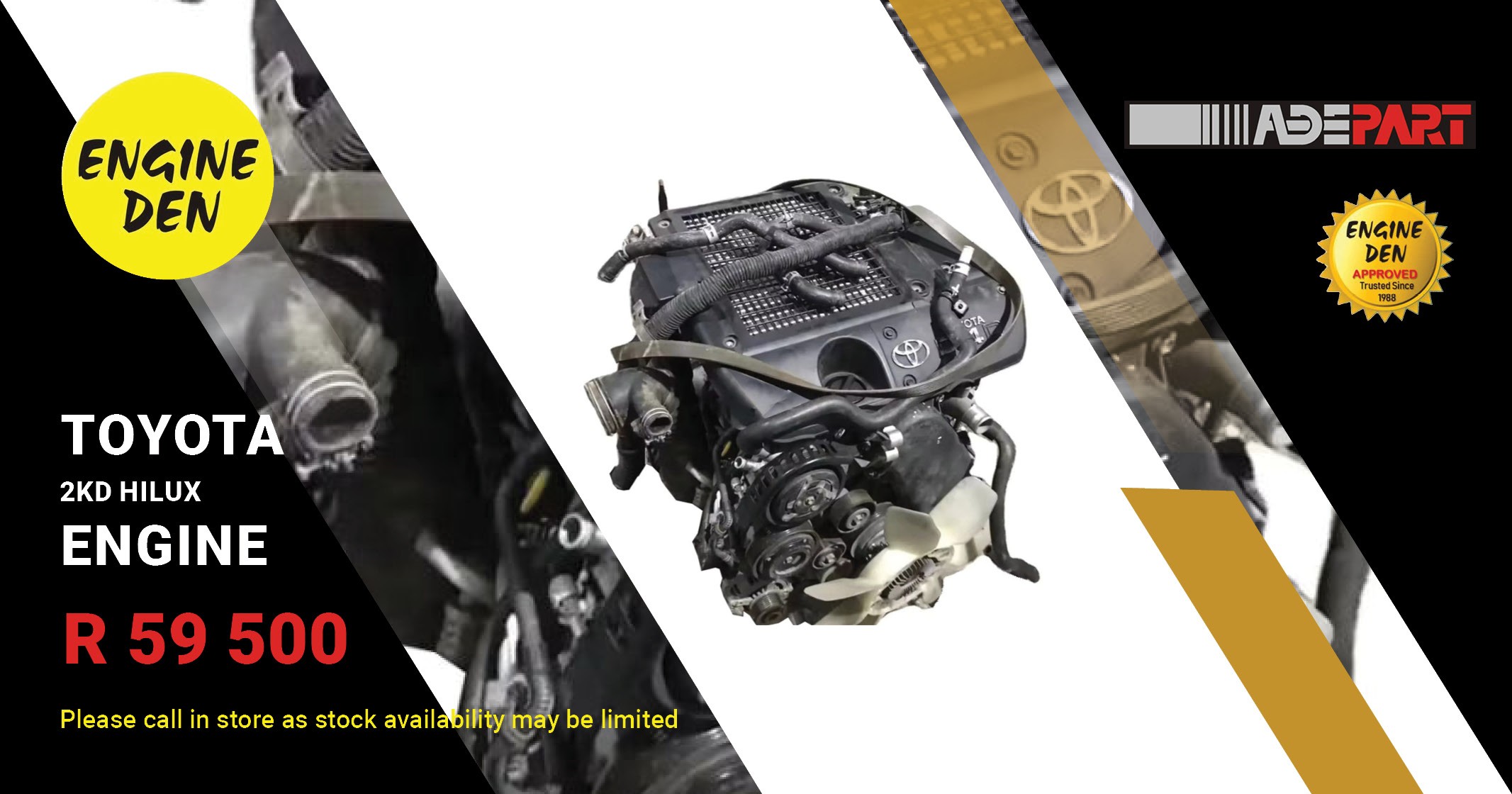 Toyota 2KD Hilux Engine (2001, Diesel, 2.5L, Turbocharged, DOHC 16V, 100-136 HP) | Engine Den