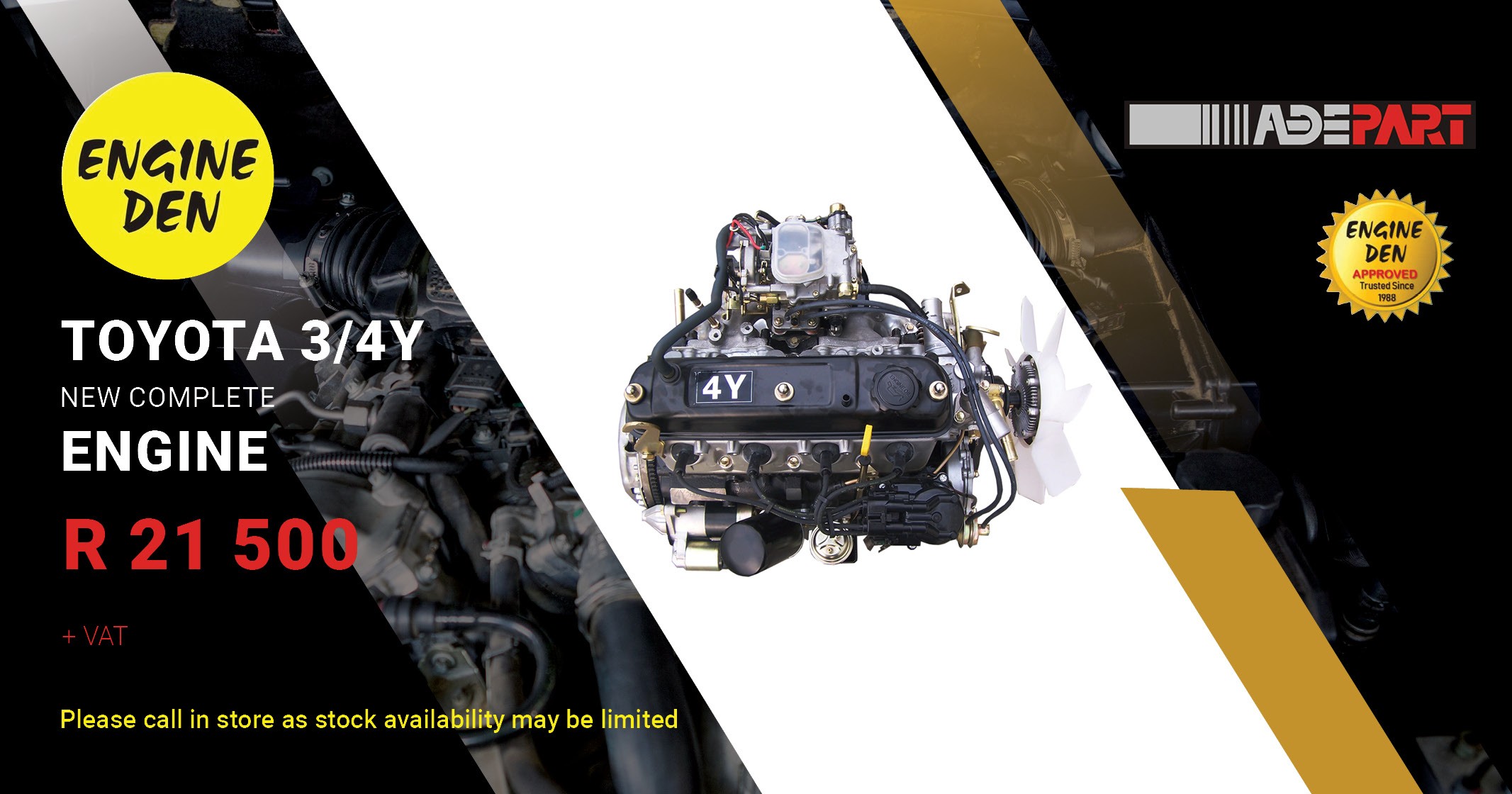 Toyota 3/4Y new complete engine | Engine Den