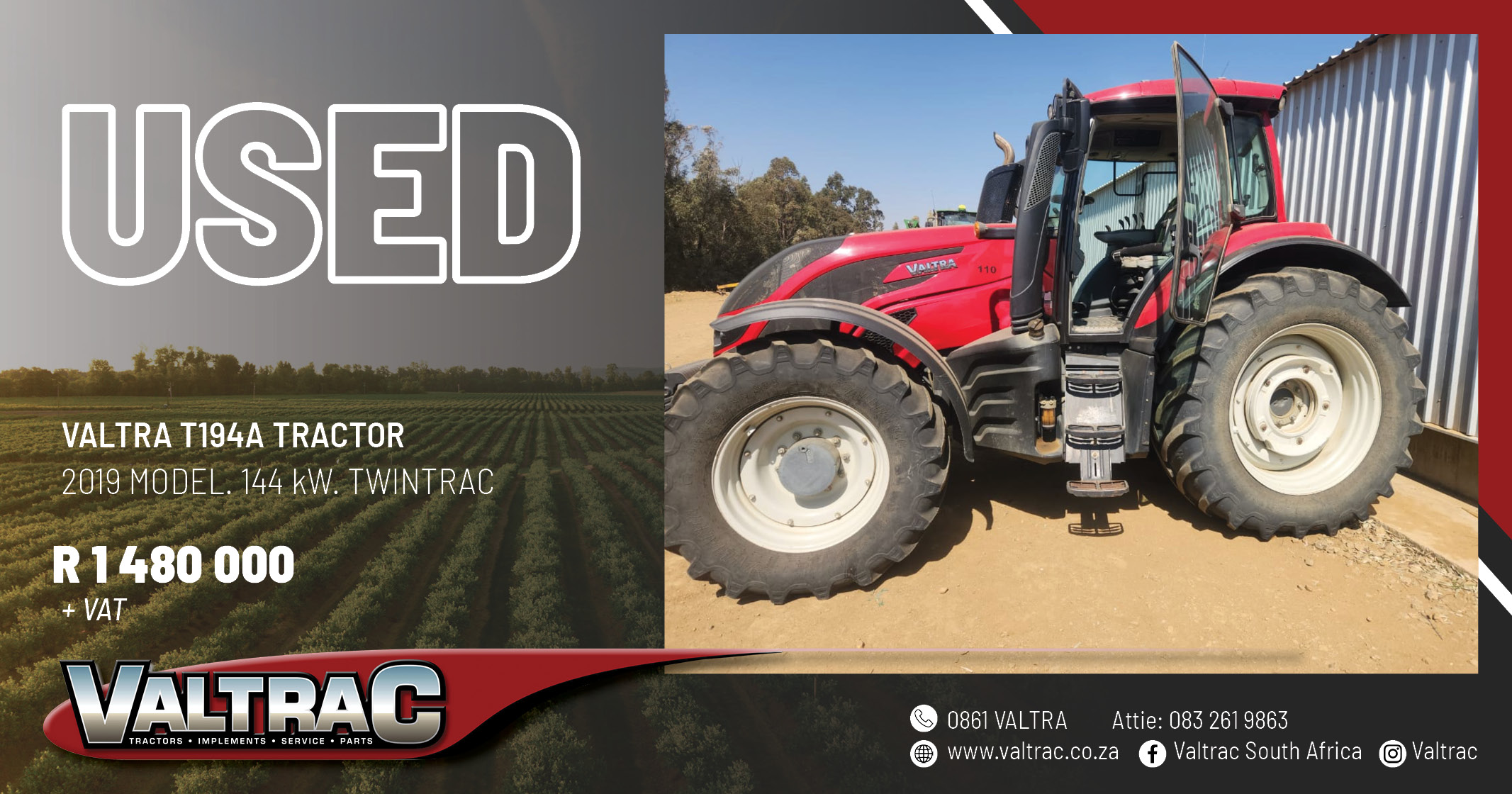 Tractor Bonanza | Used 2019 Valtra T194A tractor | Valtrac