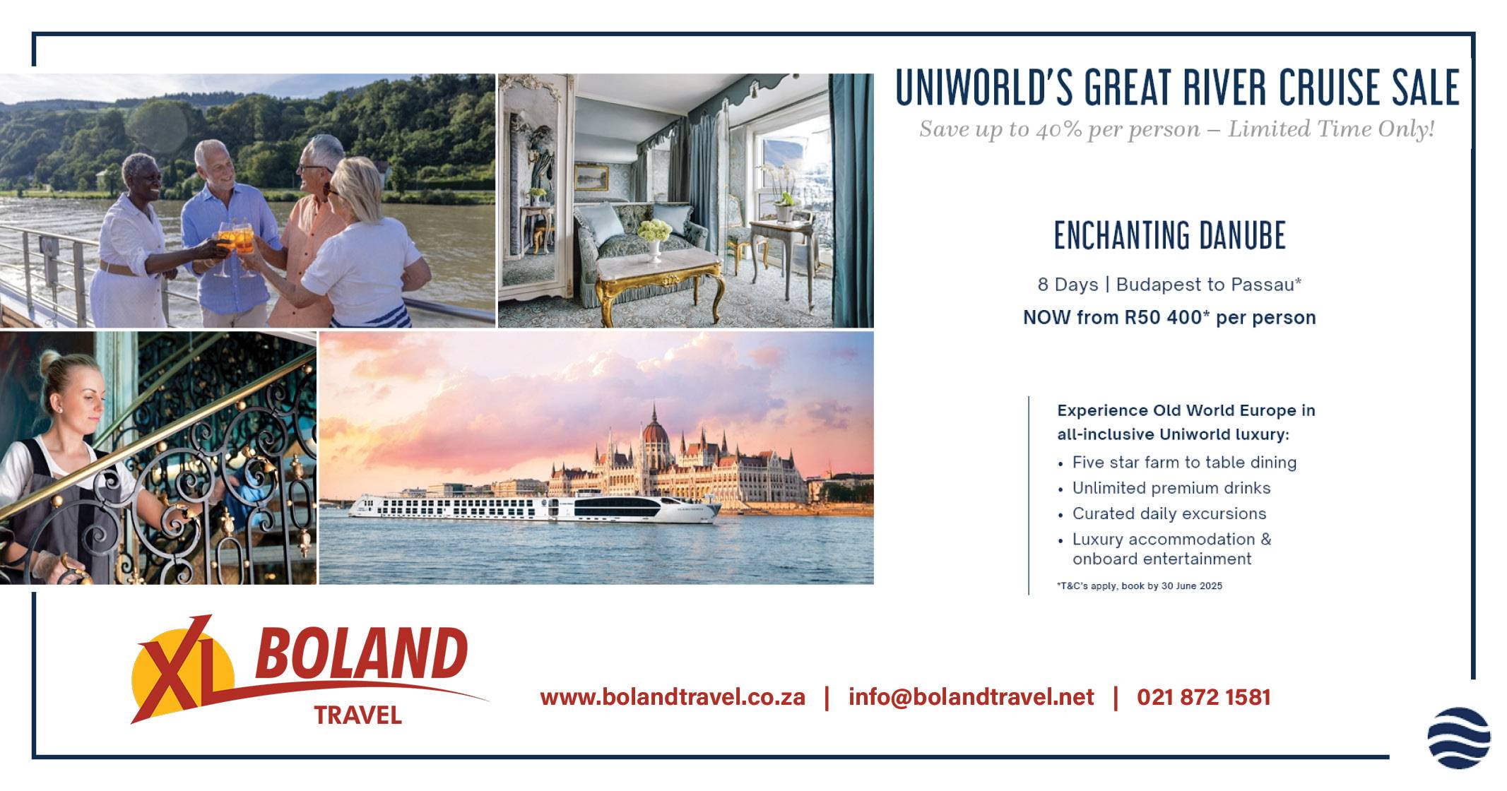 Uniworld's great river cruise sale | Save up to 40% pp | Enchanting Danube | XL Boland Travel