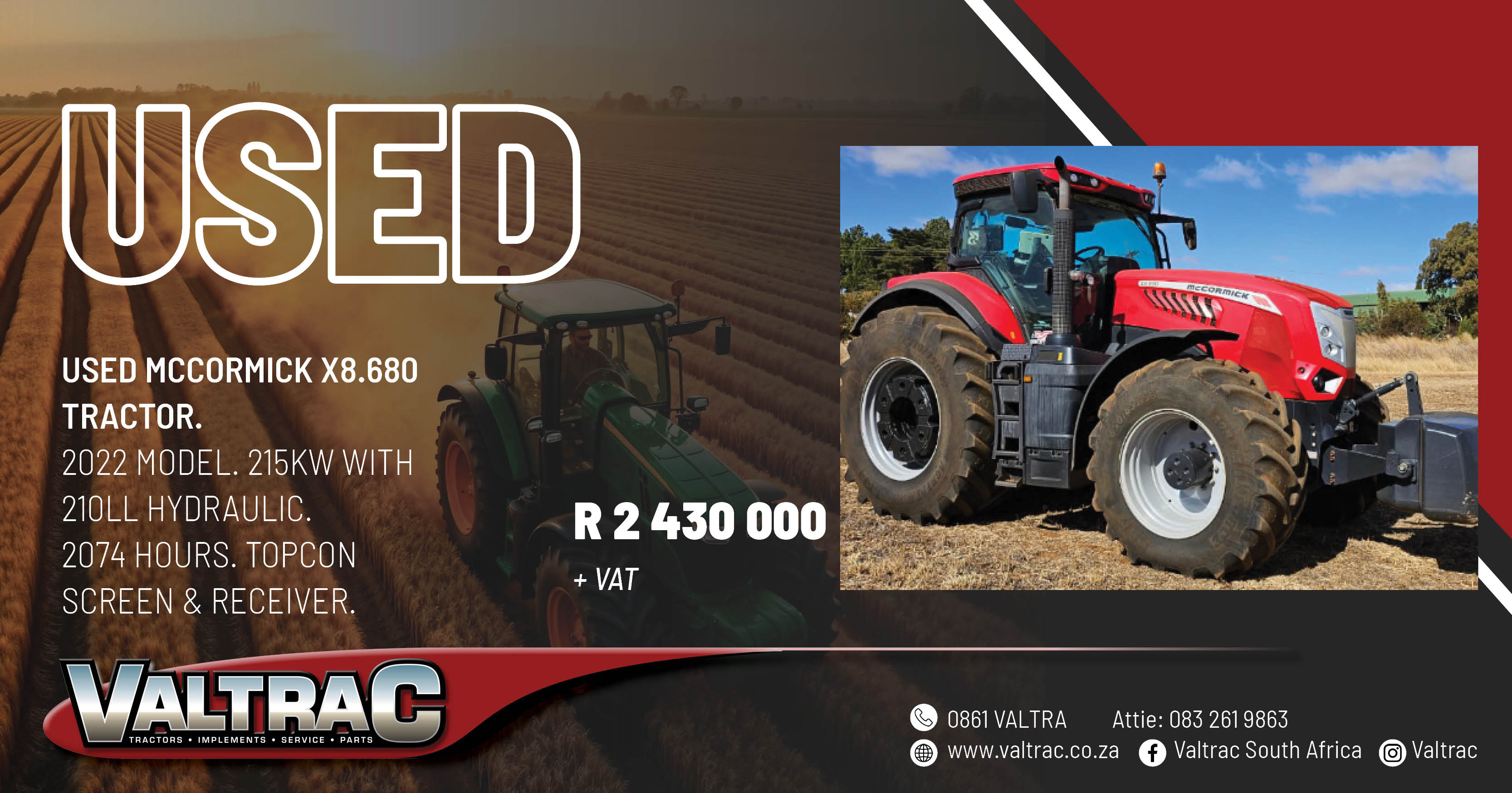 Used 2022 McCormick X8.680 tractor | Valtrac