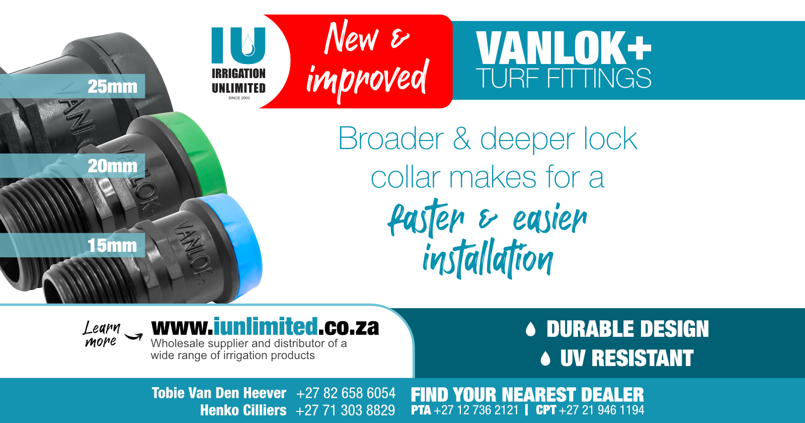 VANLOK+ turf fittings | Irrigation Unlimited