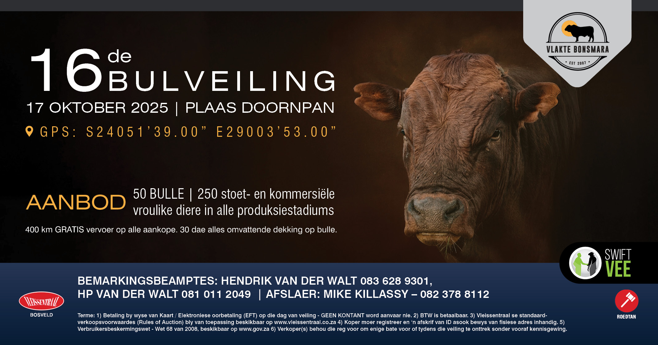 Vlakte Bonsmara 16th Bull Auction | 16 October 2025 | Doornpan, Roedtan - 1