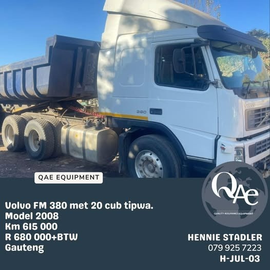 Volvo FM380 & 20 Cube Tip Trailer  2008 Model |  QAC Equipment