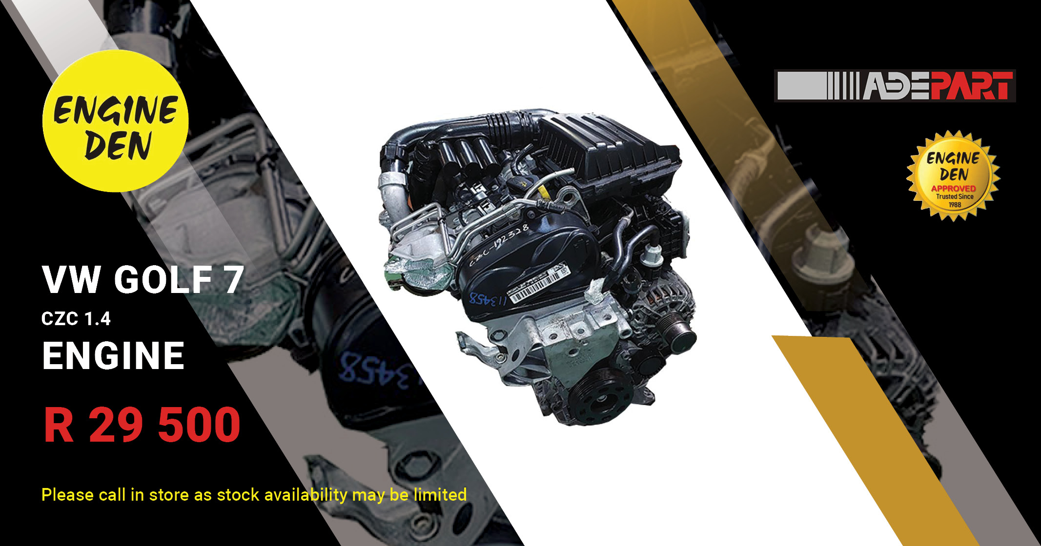 VW Golf 7 CZC 1.4 Engine (2014, Petrol, 16V, TSI, 150 HP) | Engine Den