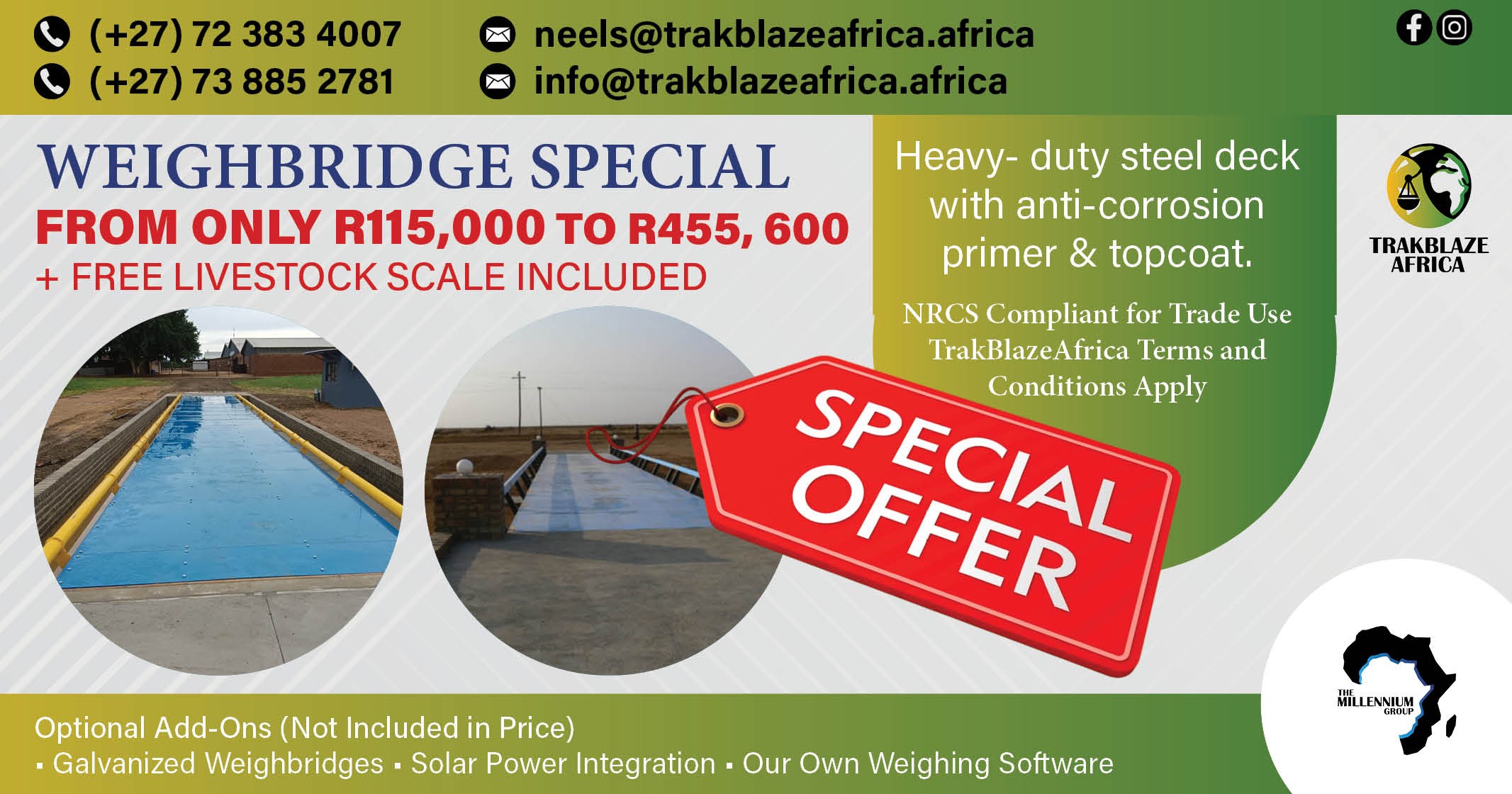 Weighbridge Special Alert! Get a FREE livestock scale with your purchase | The Millennium Group