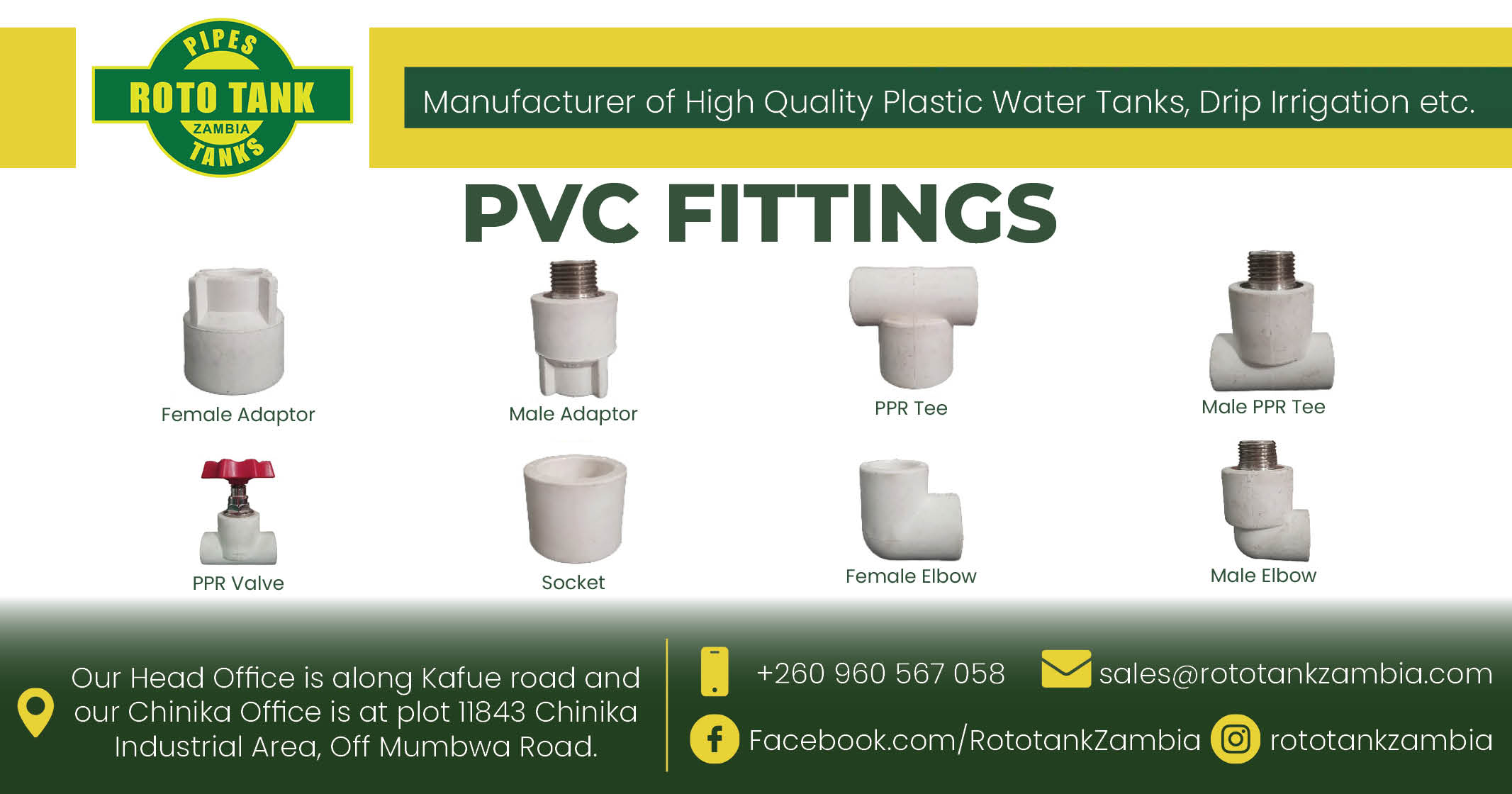 Wide range of PVC fittings | Roto Tanks